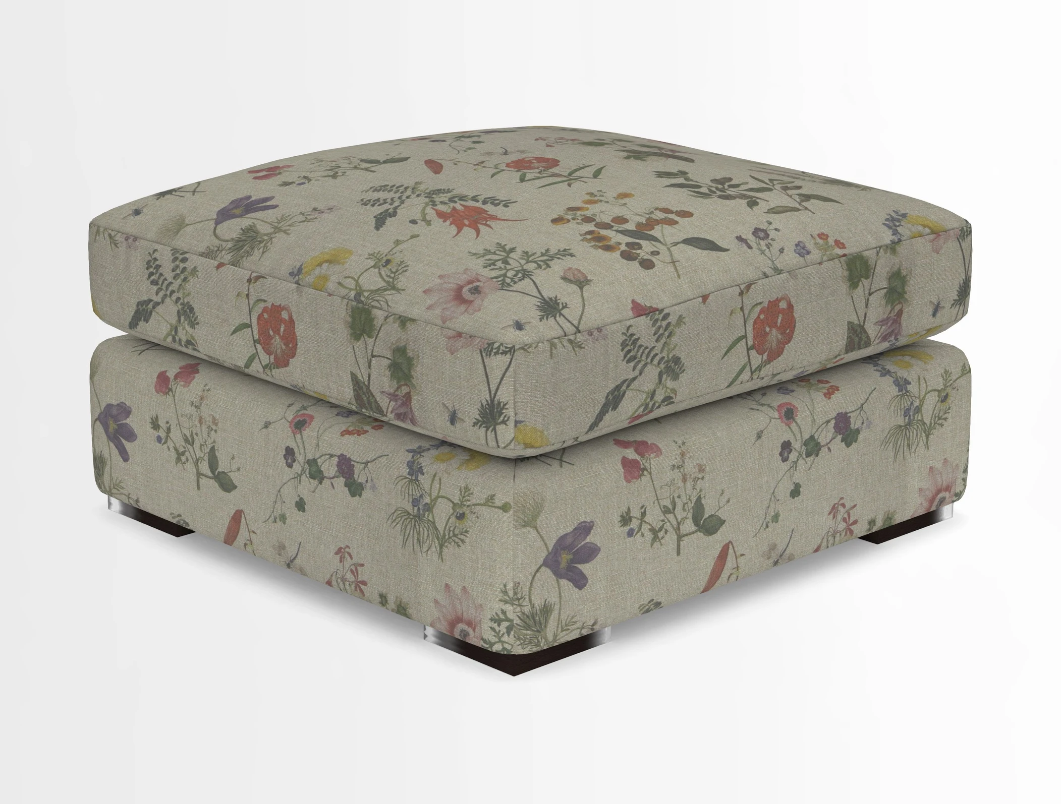 Stockbridge Combi Footstool in Two Tone Plain Biscuit