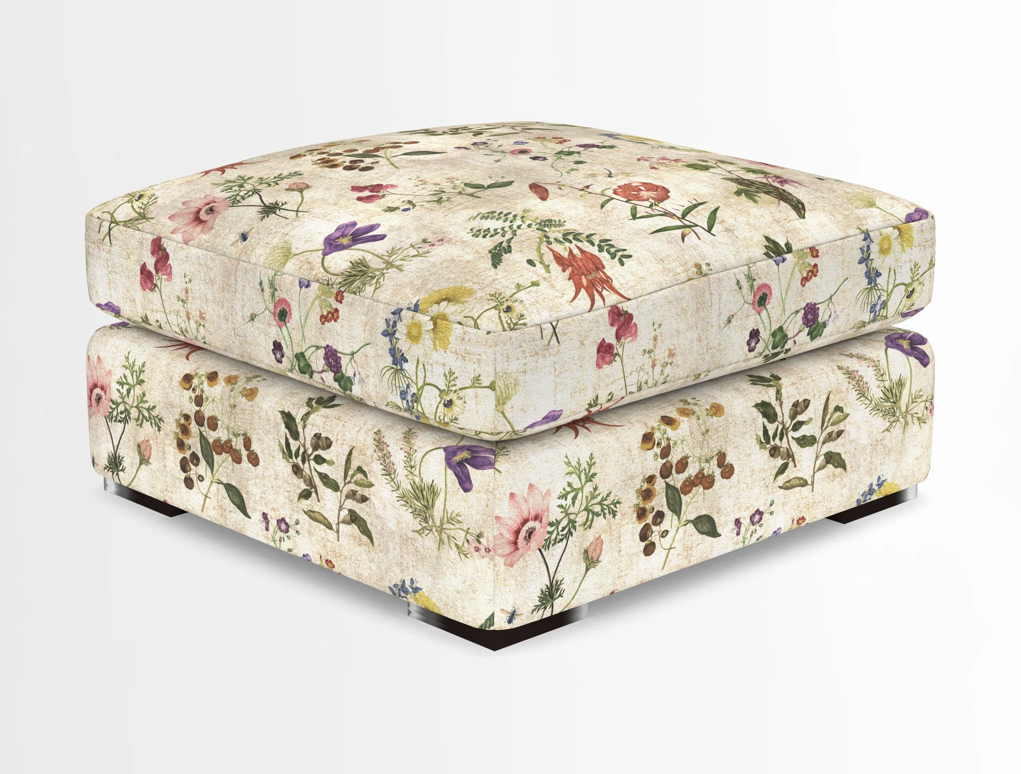 Stockbridge Combi Footstool in Two Tone Plain Biscuit