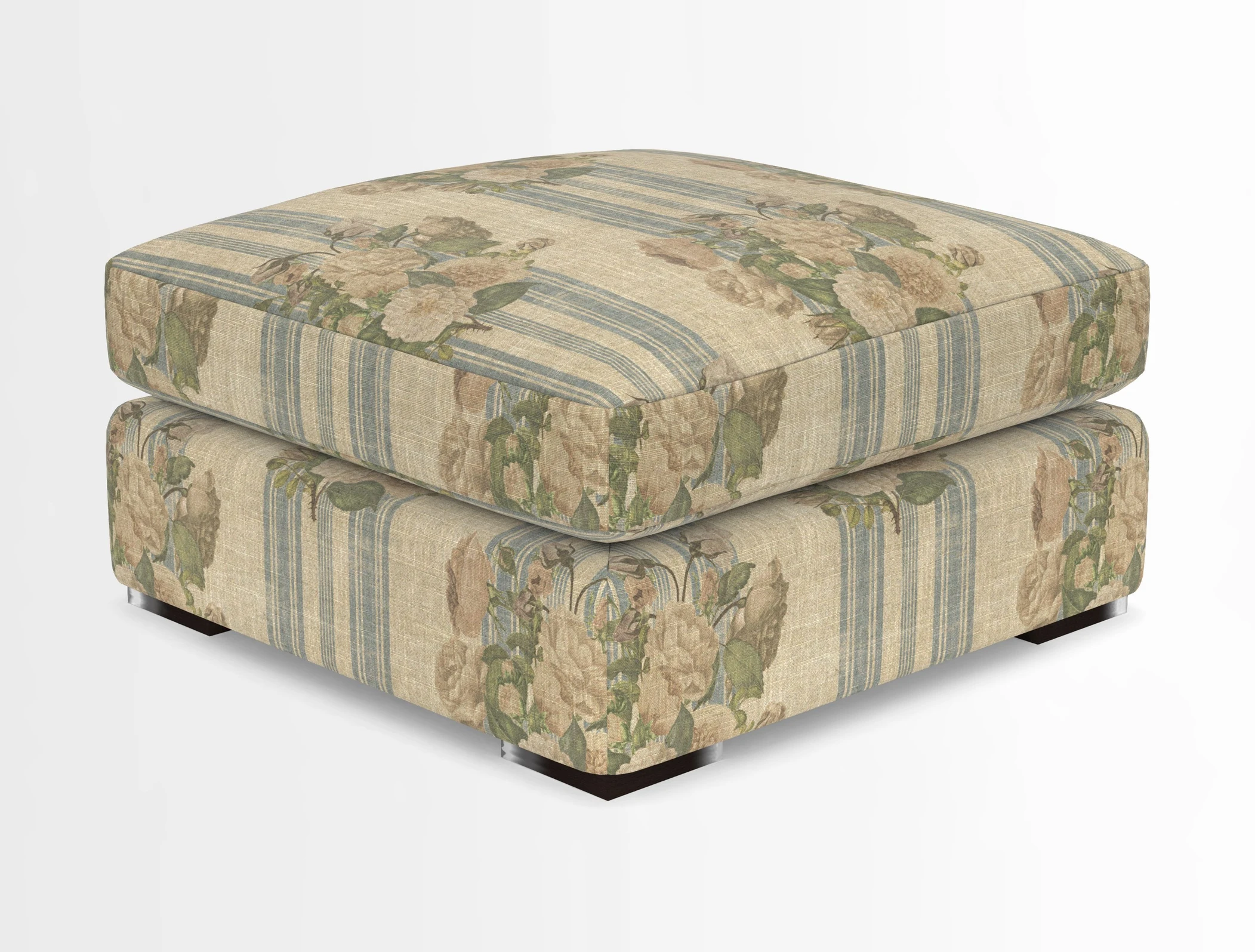 Stockbridge Combi Footstool in Two Tone Plain Biscuit