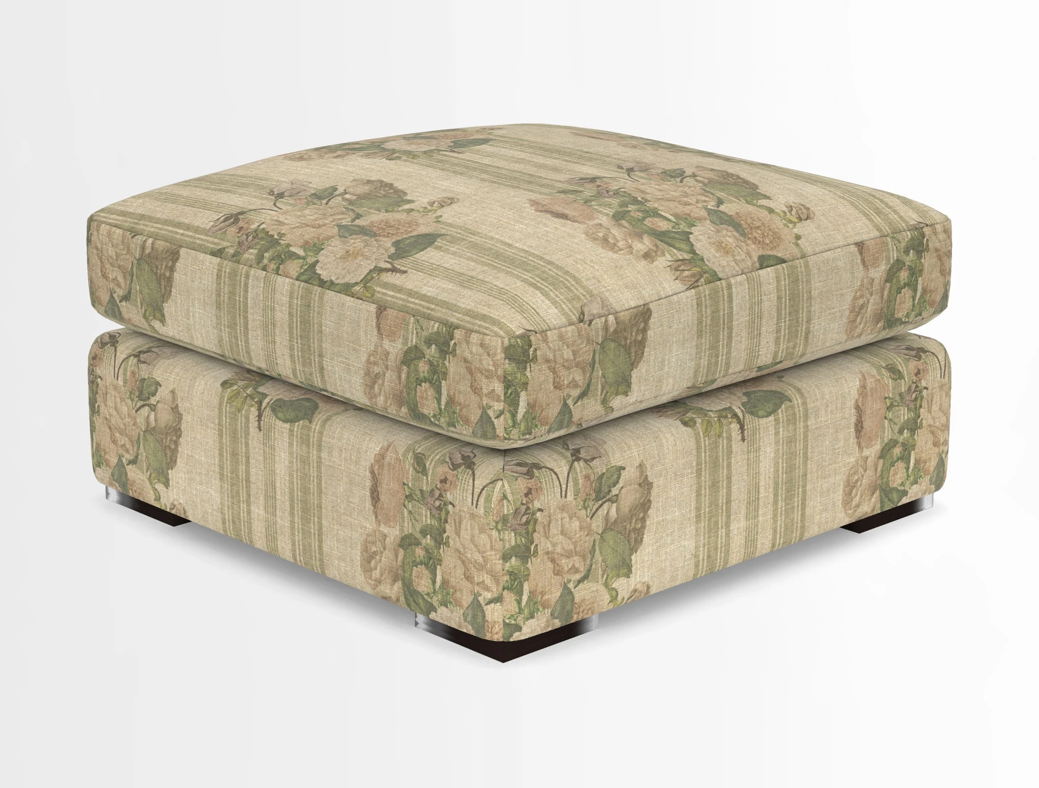 Stockbridge Combi Footstool in Two Tone Plain Biscuit