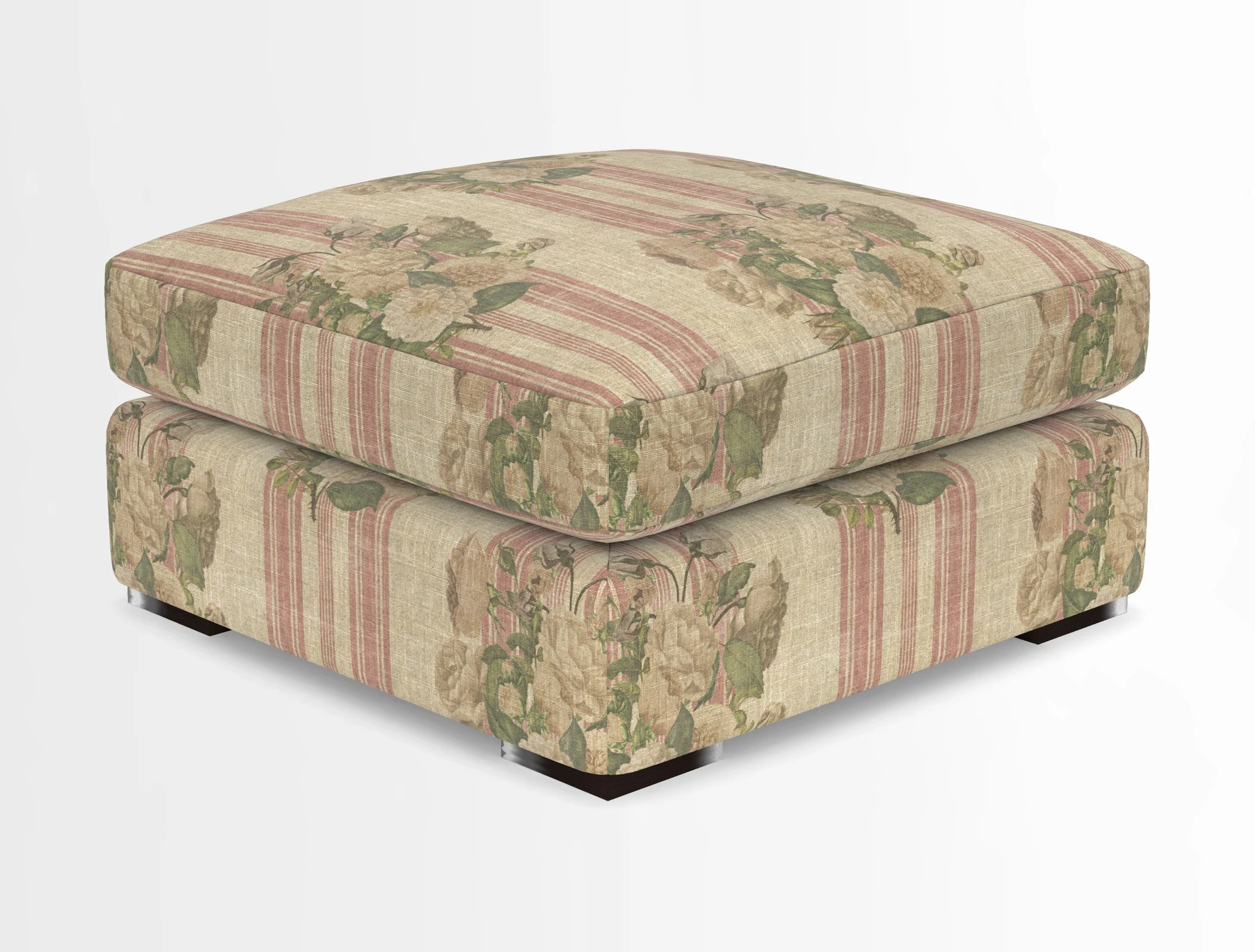 Stockbridge Combi Footstool in Two Tone Plain Biscuit