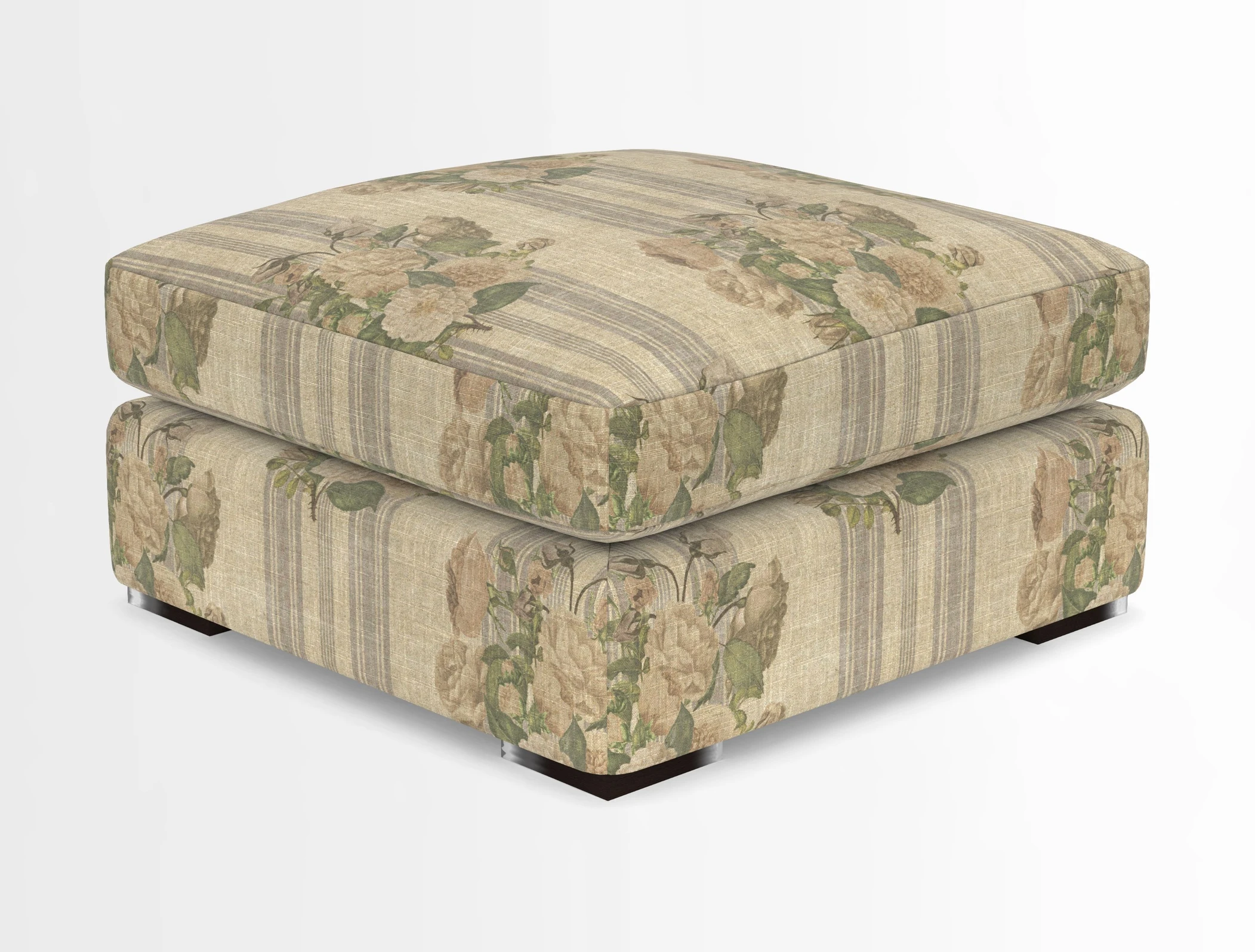 Stockbridge Combi Footstool in Two Tone Plain Biscuit