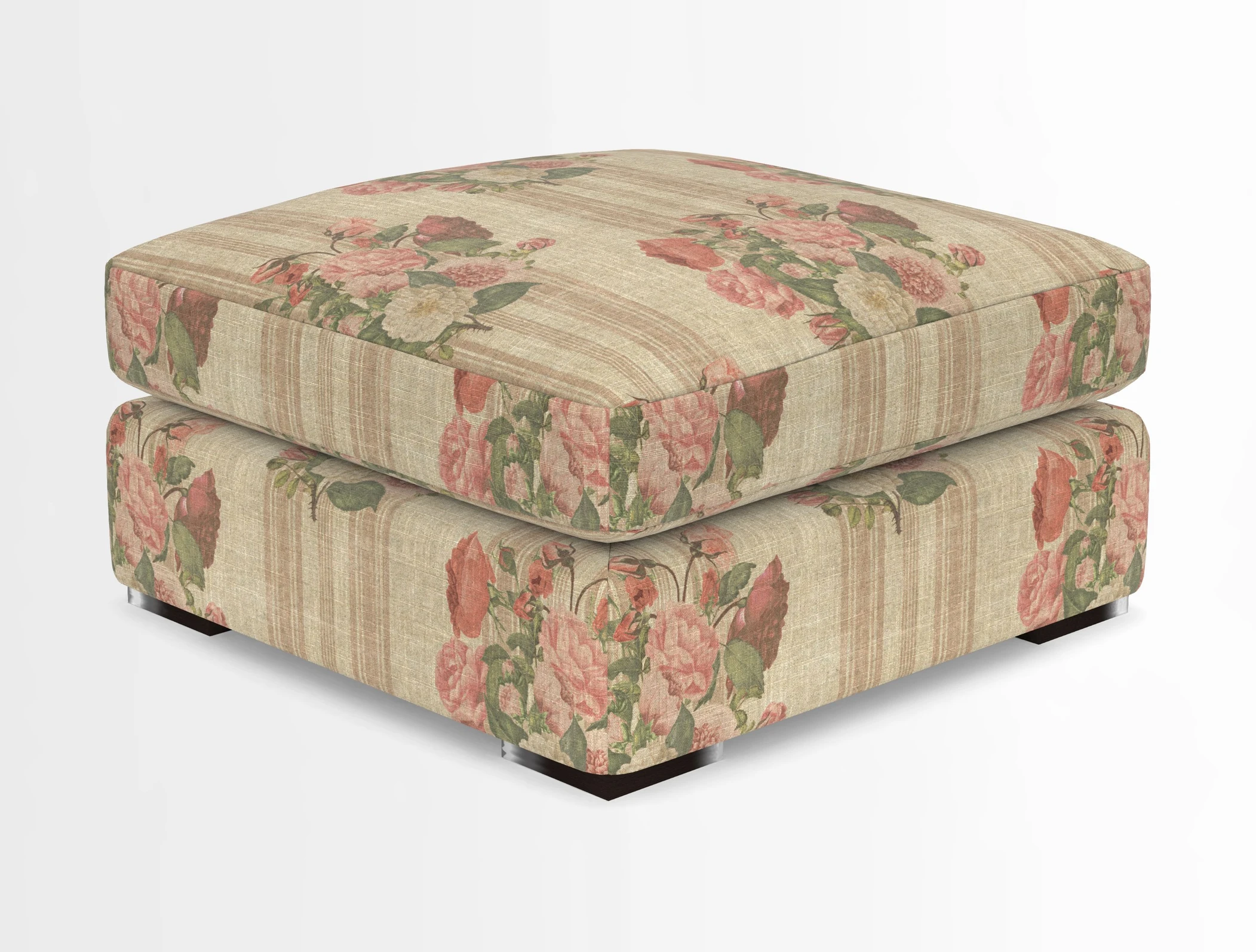 Stockbridge Combi Footstool in Two Tone Plain Biscuit