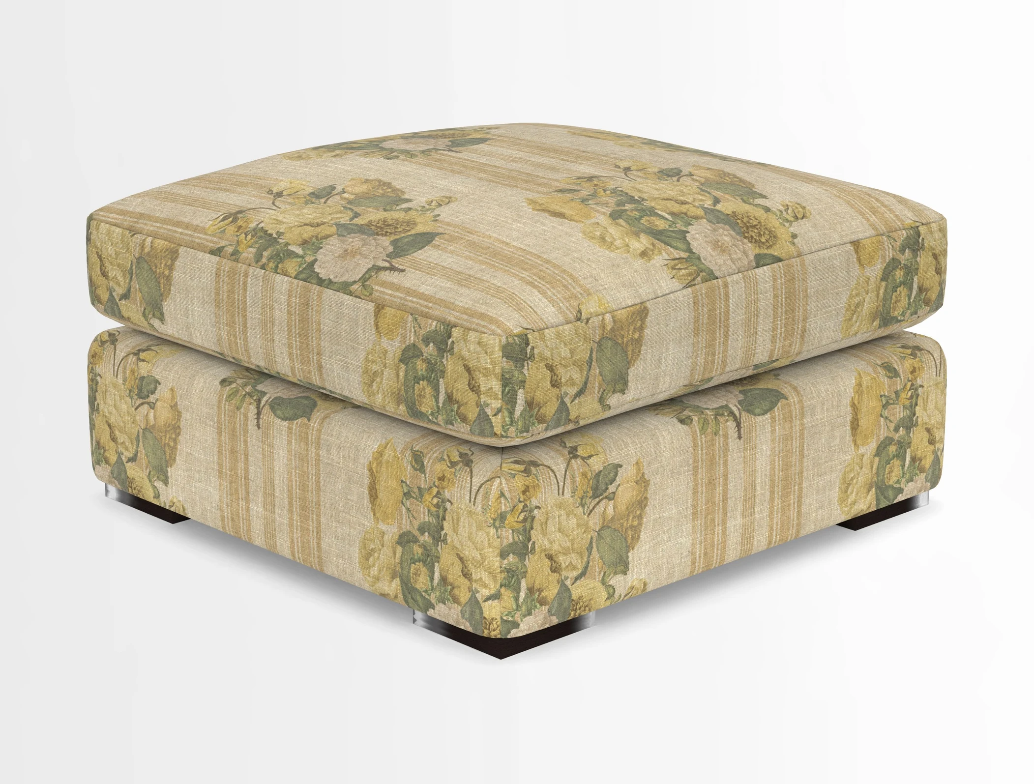 Stockbridge Combi Footstool in Two Tone Plain Biscuit
