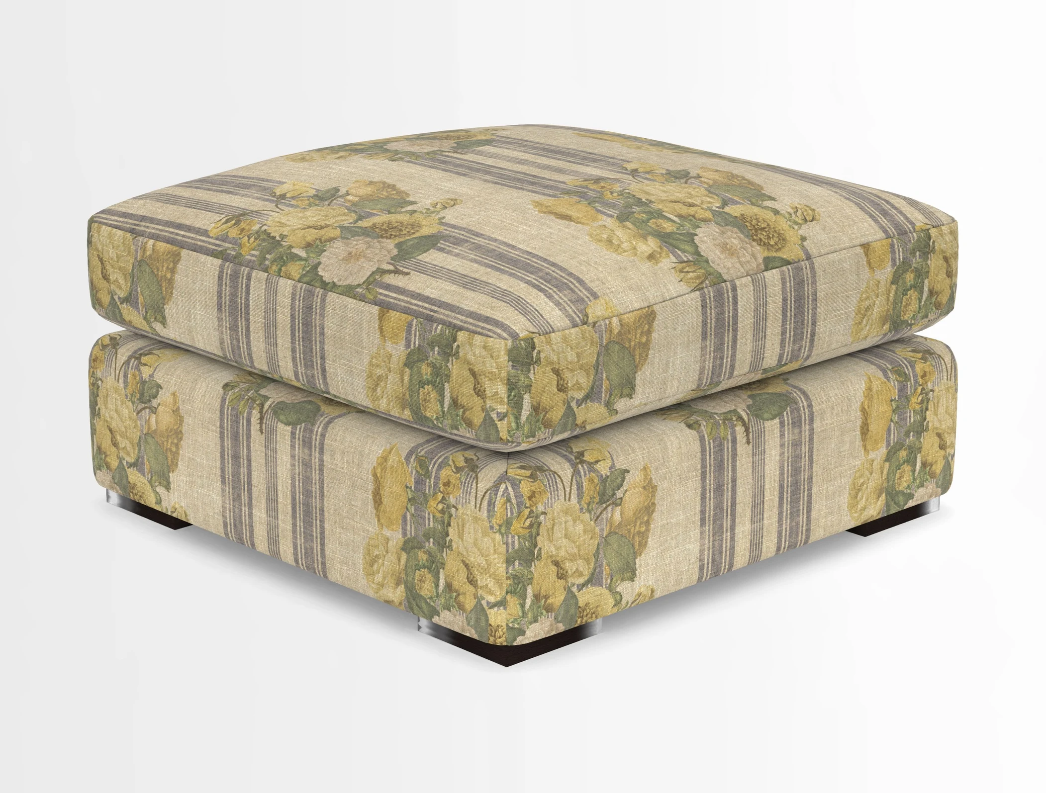 Stockbridge Combi Footstool in Two Tone Plain Biscuit