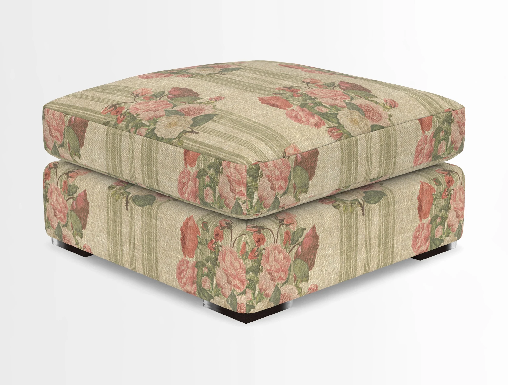 Stockbridge Combi Footstool in Two Tone Plain Biscuit