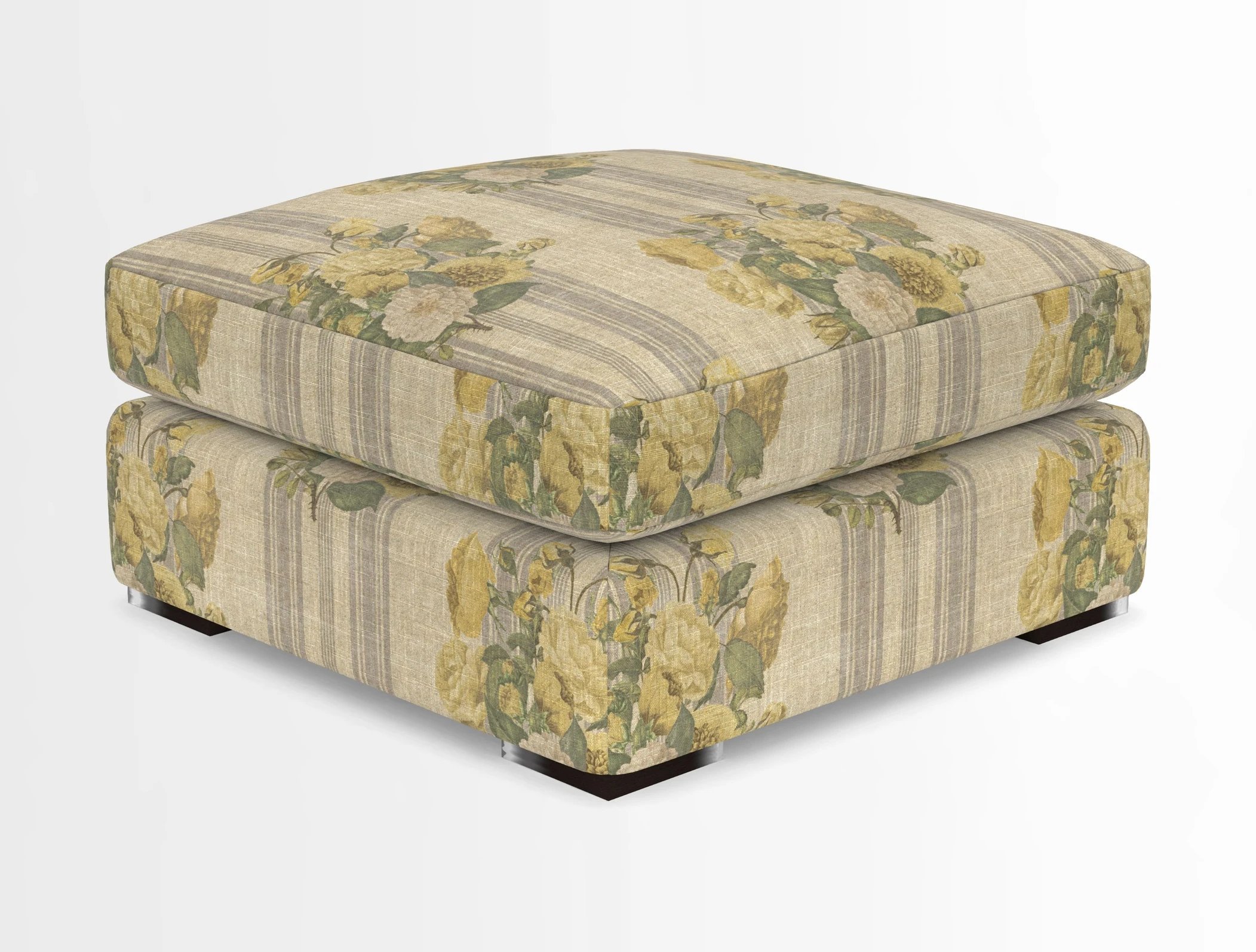 Stockbridge Combi Footstool in Two Tone Plain Biscuit