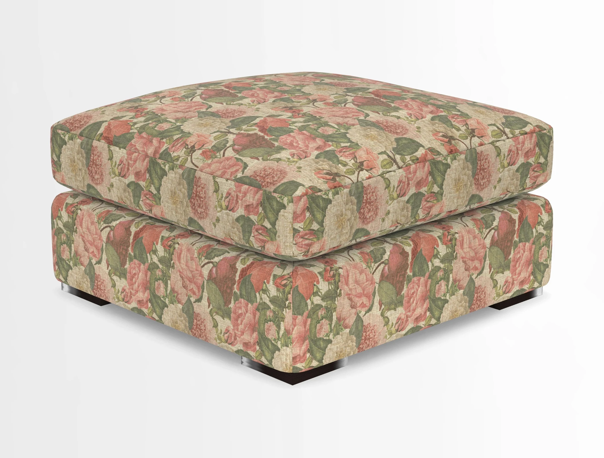 Stockbridge Combi Footstool in Two Tone Plain Biscuit