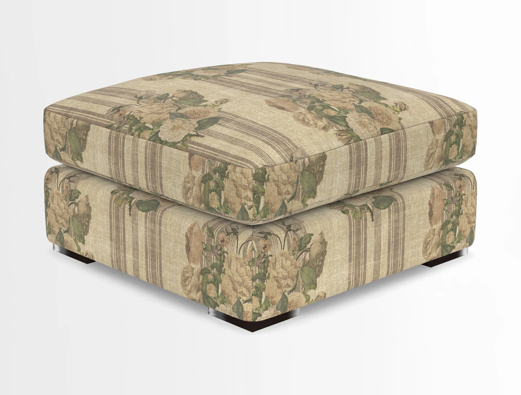 Stockbridge Combi Footstool in Two Tone Plain Biscuit