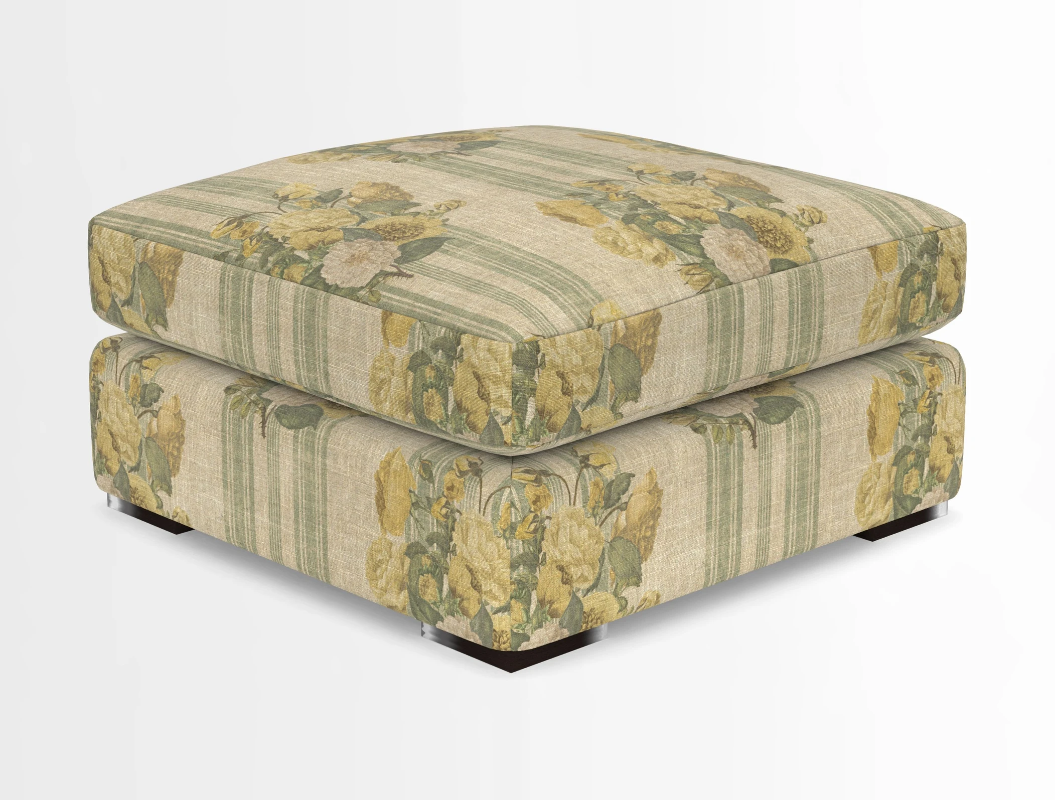 Stockbridge Combi Footstool in Two Tone Plain Biscuit