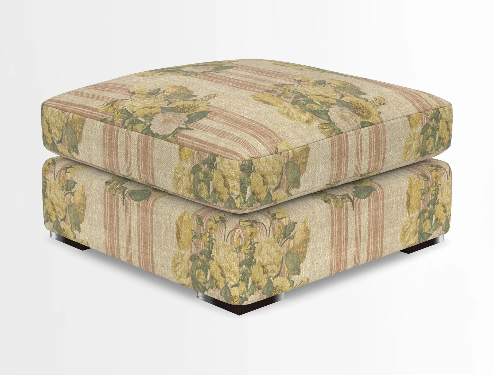 Stockbridge Combi Footstool in Two Tone Plain Biscuit