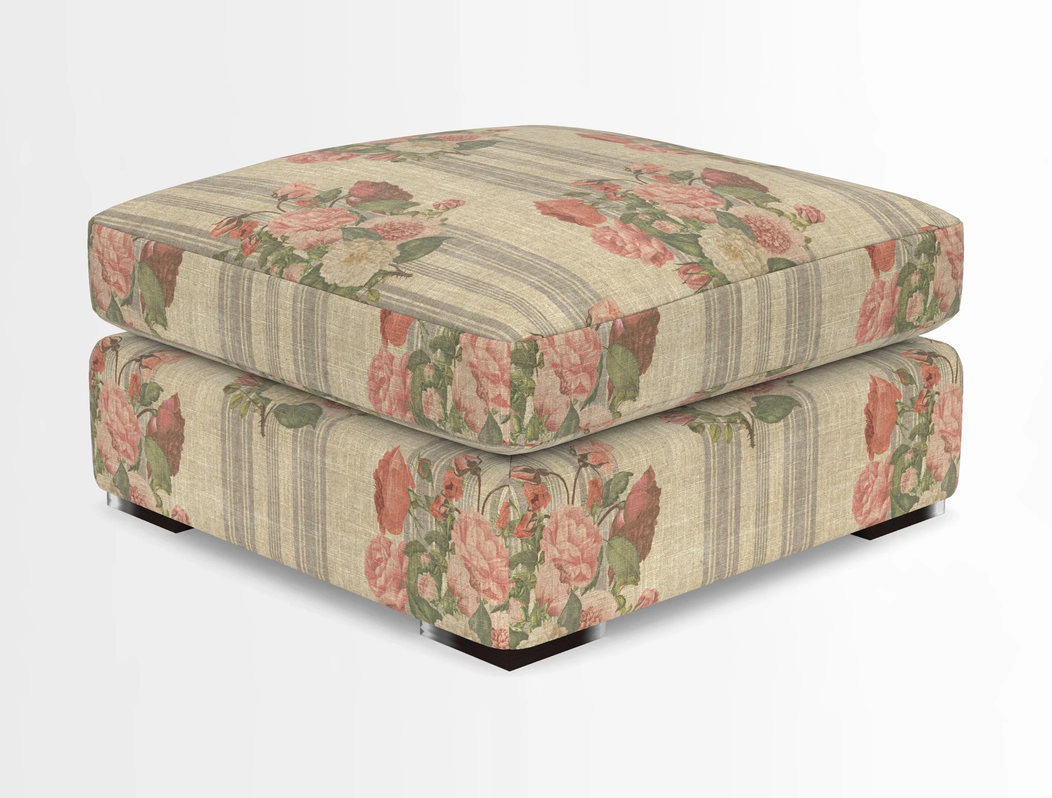 Stockbridge Combi Footstool in Two Tone Plain Biscuit
