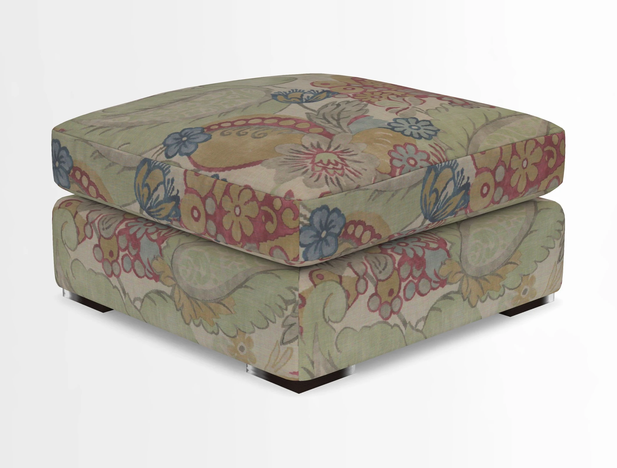 Stockbridge Combi Footstool in Two Tone Plain Biscuit
