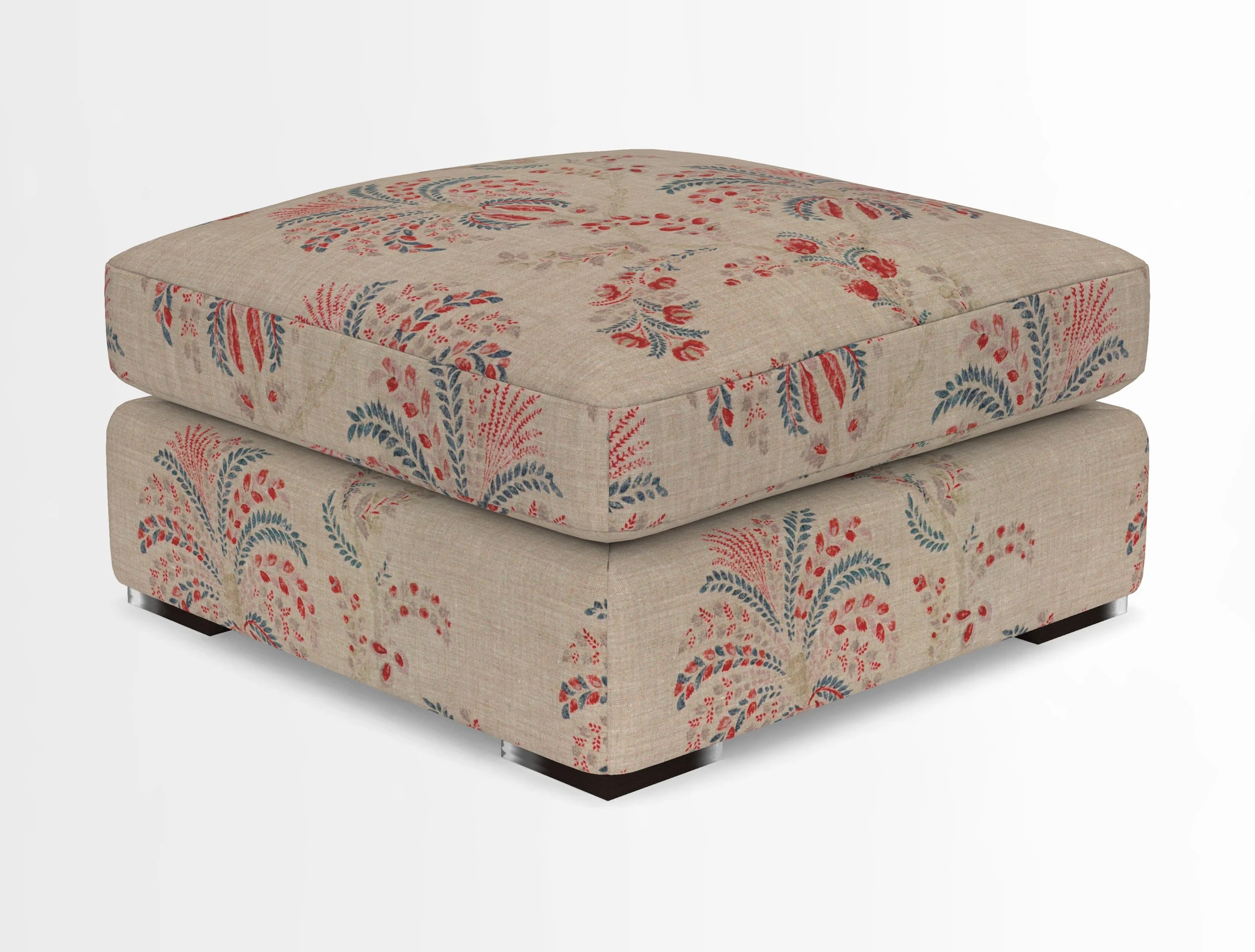 Stockbridge Combi Footstool in Two Tone Plain Biscuit