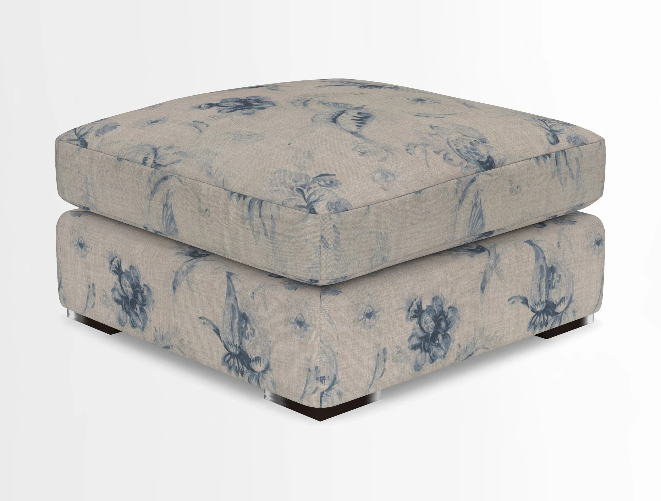 Stockbridge Combi Footstool in Two Tone Plain Biscuit