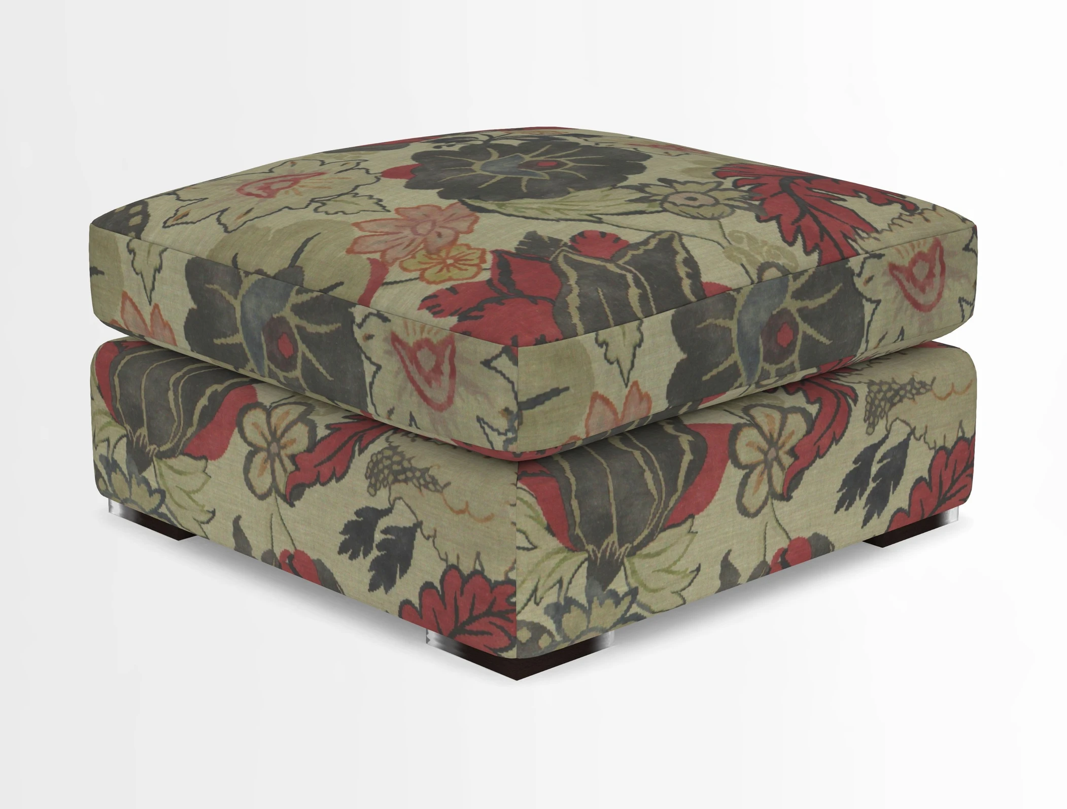 Stockbridge Combi Footstool in Two Tone Plain Biscuit
