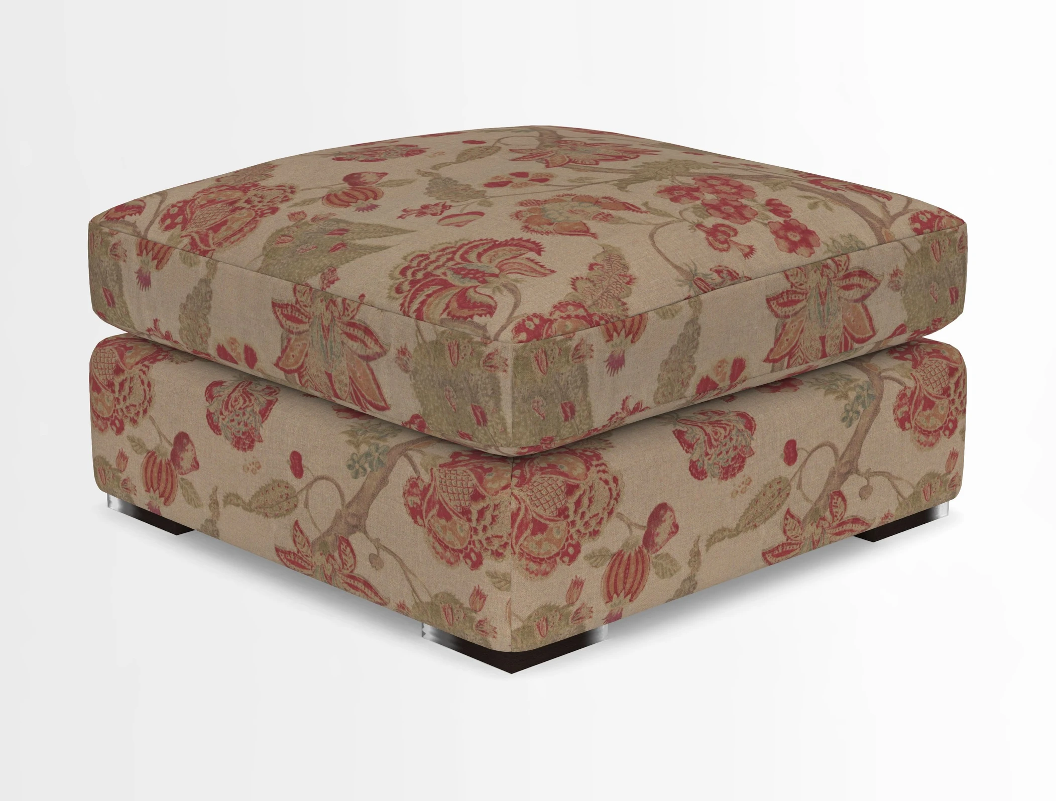 Stockbridge Combi Footstool in Two Tone Plain Biscuit