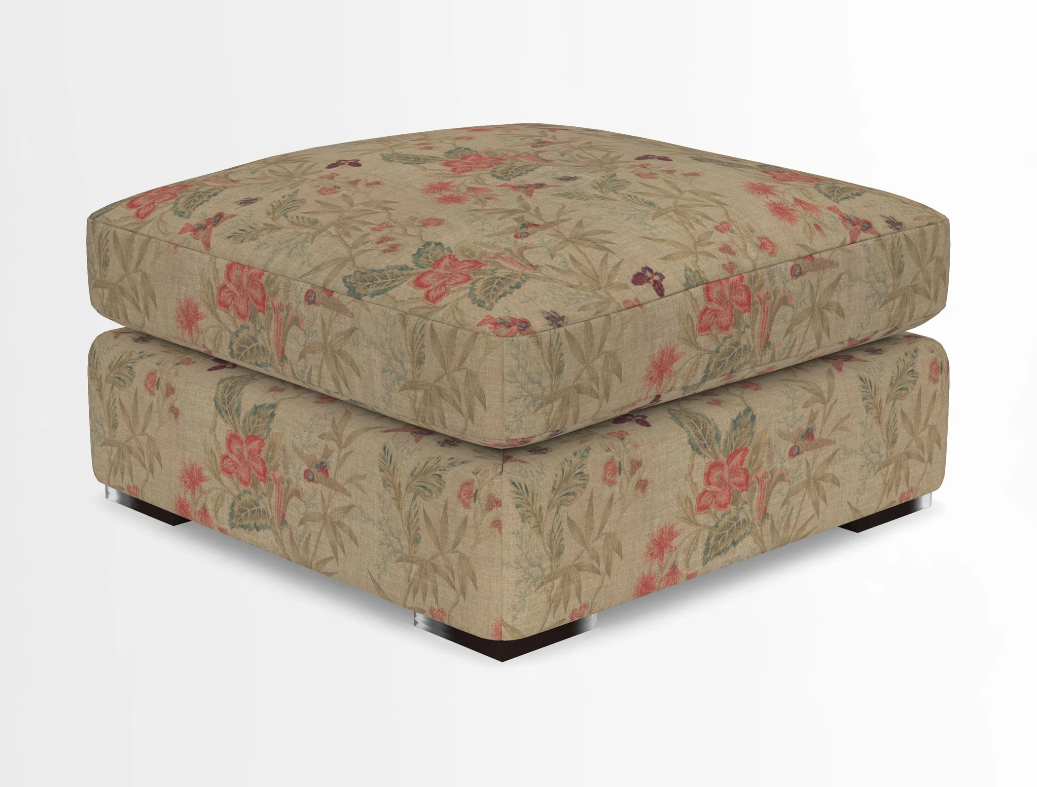 Stockbridge Combi Footstool in Two Tone Plain Biscuit