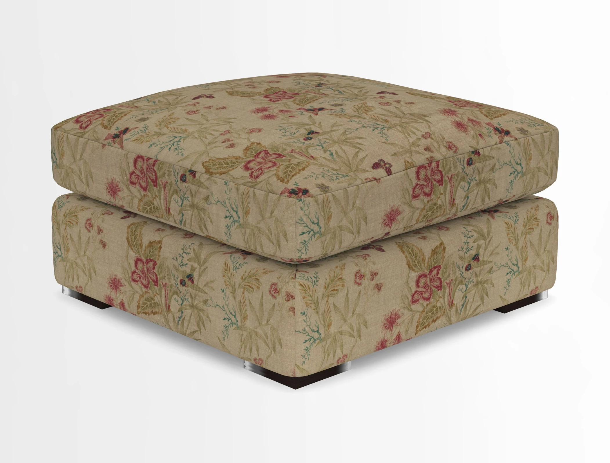 Stockbridge Combi Footstool in Two Tone Plain Biscuit
