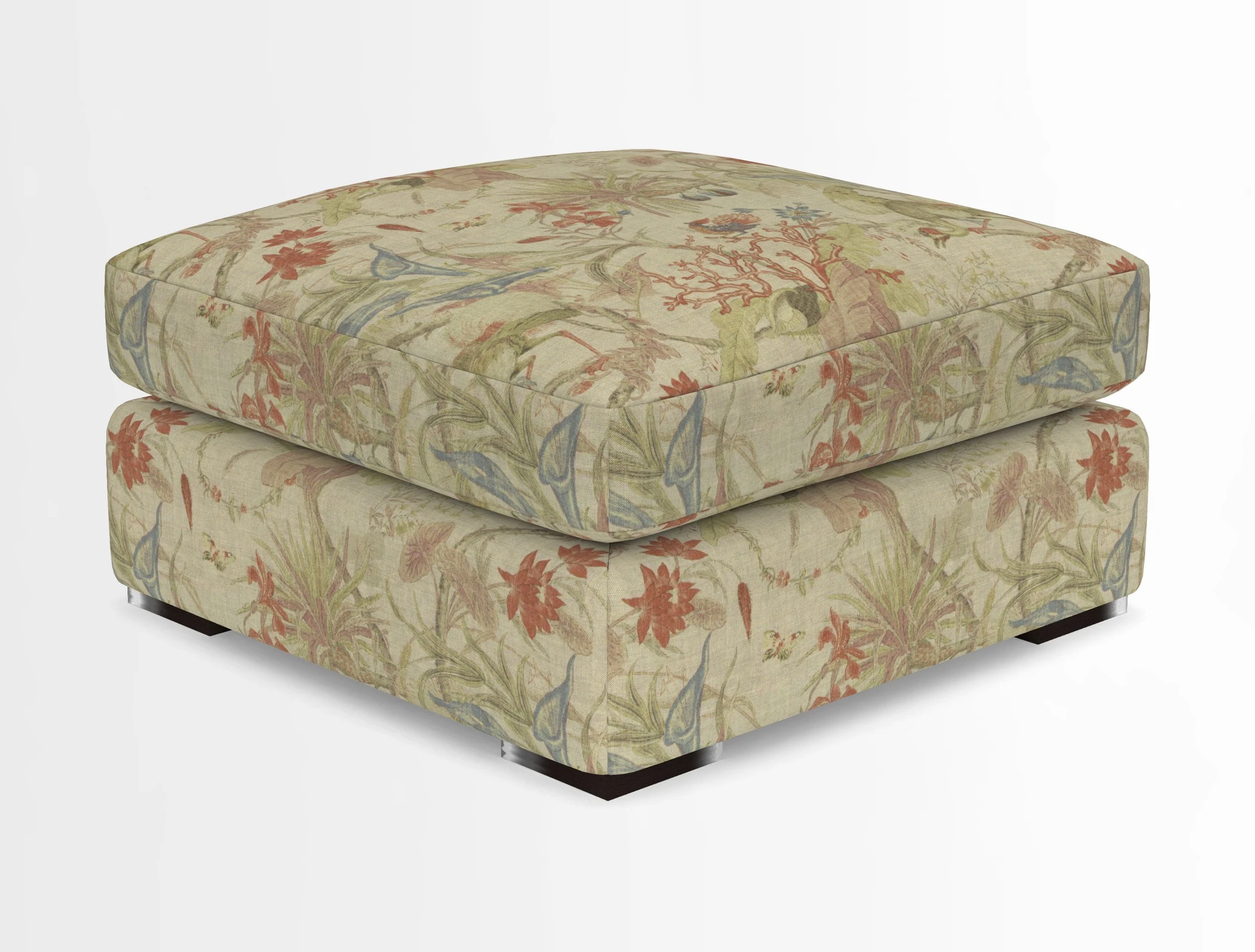 Stockbridge Combi Footstool in Two Tone Plain Biscuit