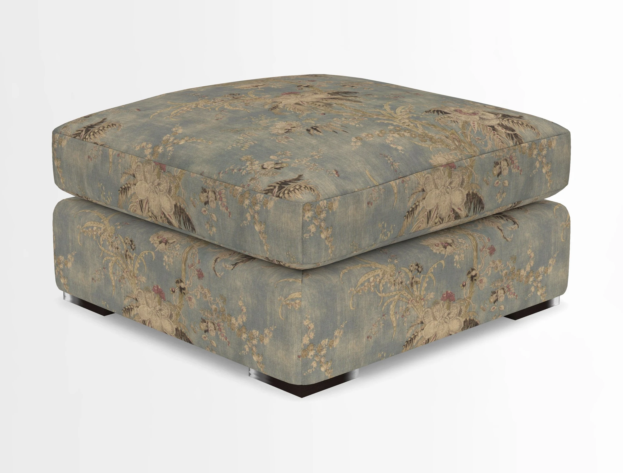 Stockbridge Combi Footstool in Two Tone Plain Biscuit