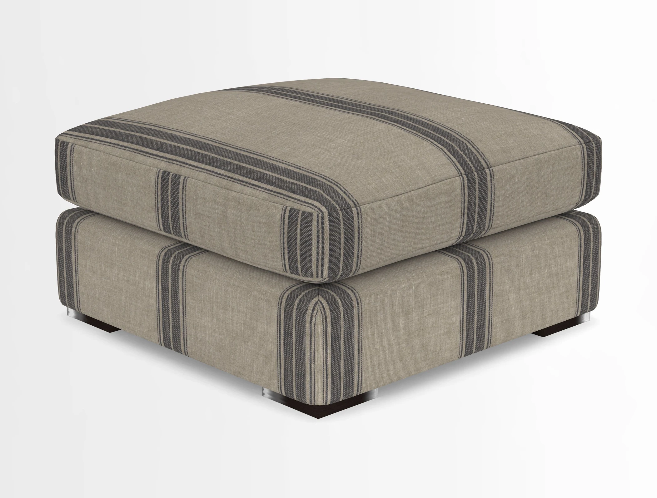 Stockbridge Combi Footstool in Two Tone Plain Biscuit