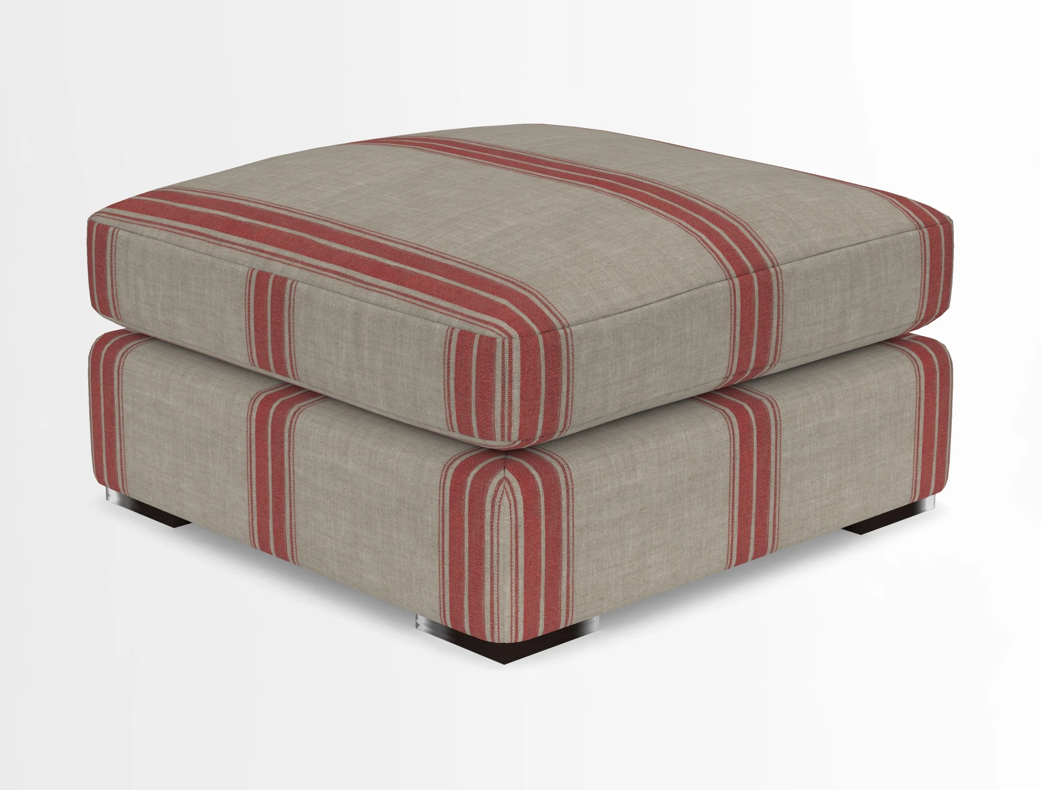 Stockbridge Combi Footstool in Two Tone Plain Biscuit