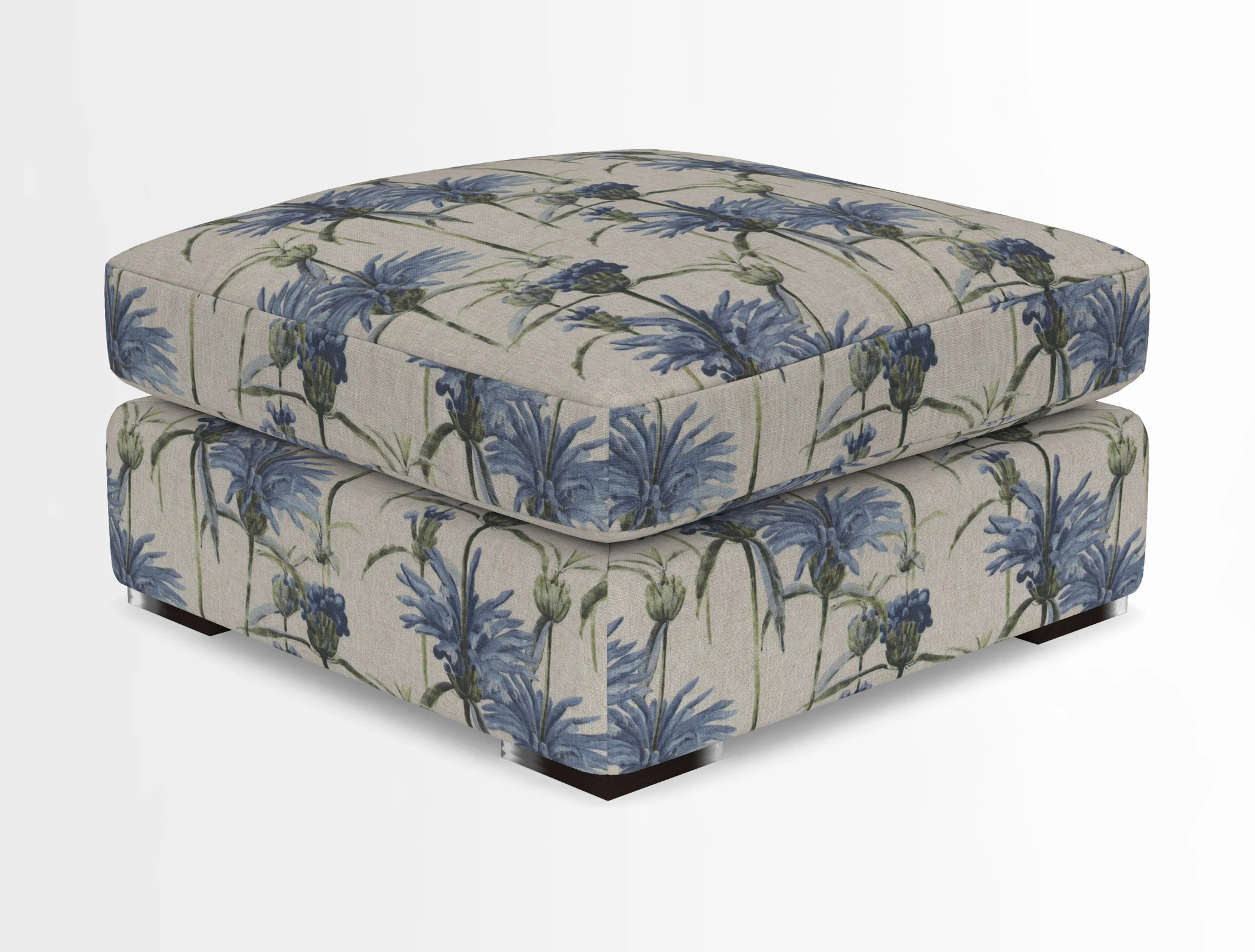 Stockbridge Combi Footstool in Two Tone Plain Biscuit