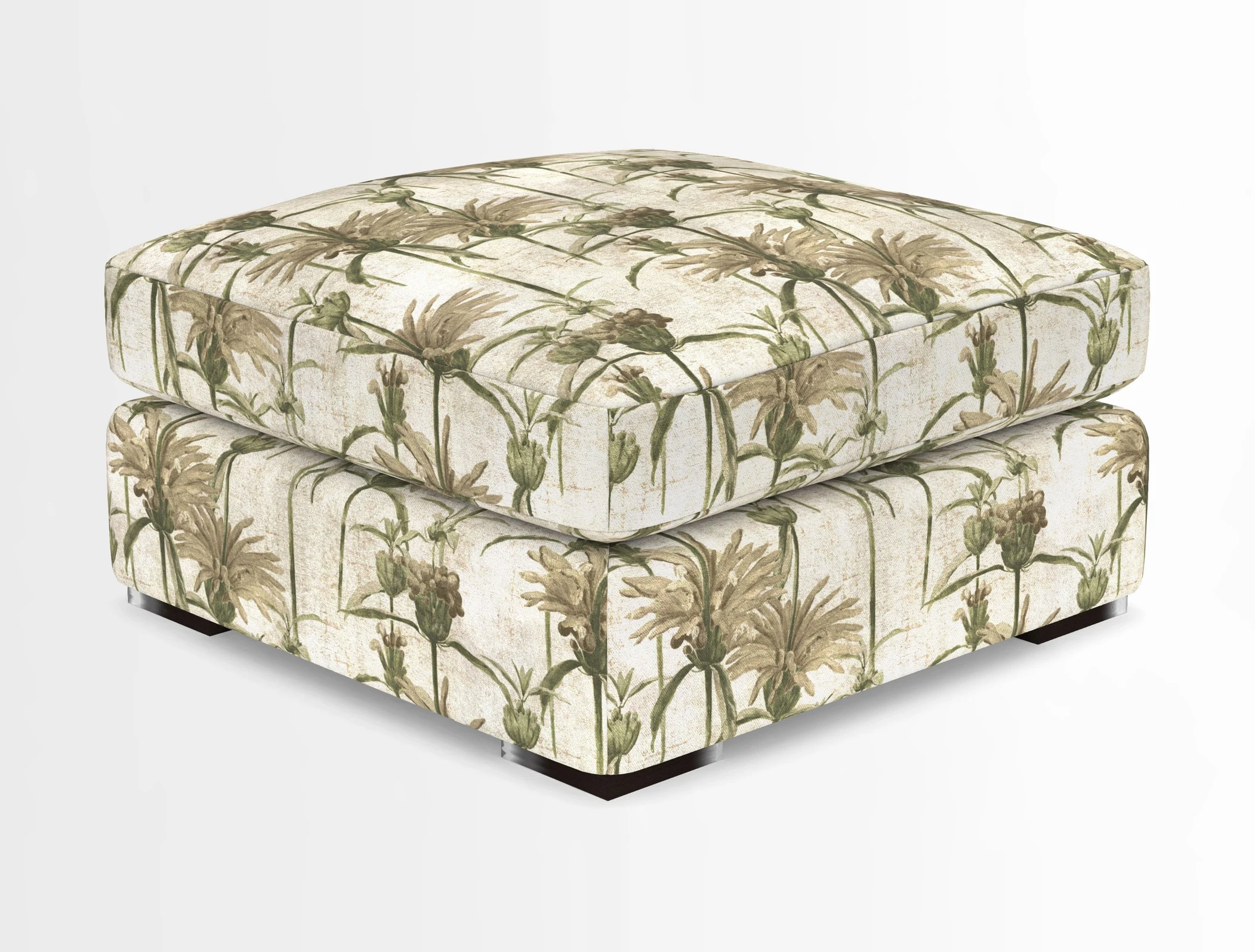 Stockbridge Combi Footstool in Two Tone Plain Biscuit