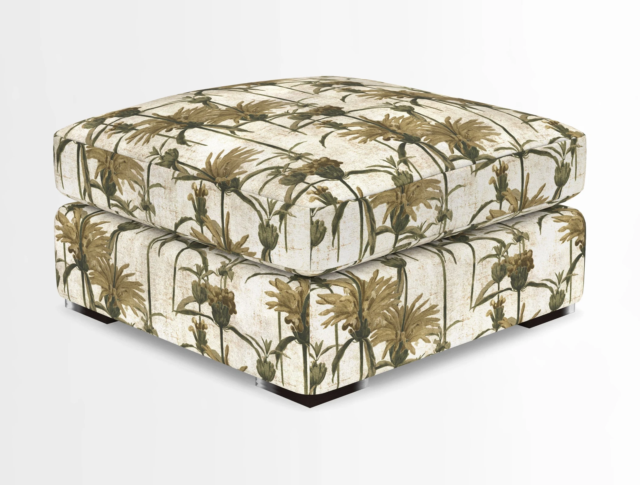Stockbridge Combi Footstool in Two Tone Plain Biscuit