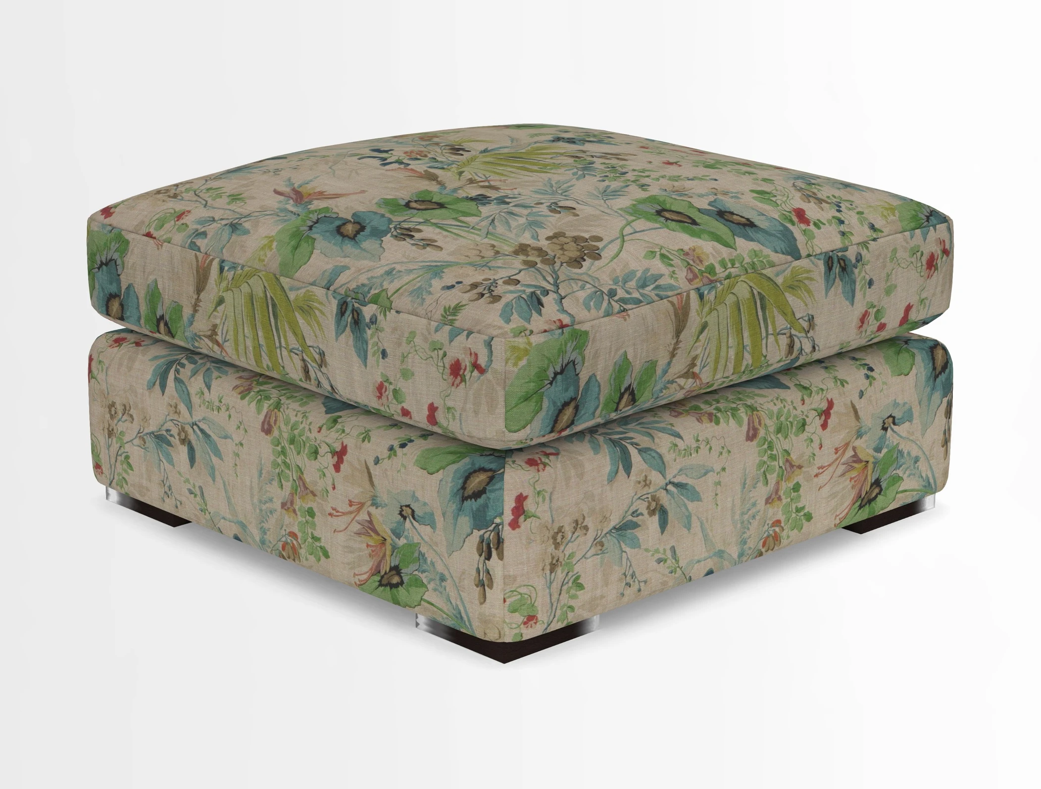 Stockbridge Combi Footstool in Two Tone Plain Biscuit