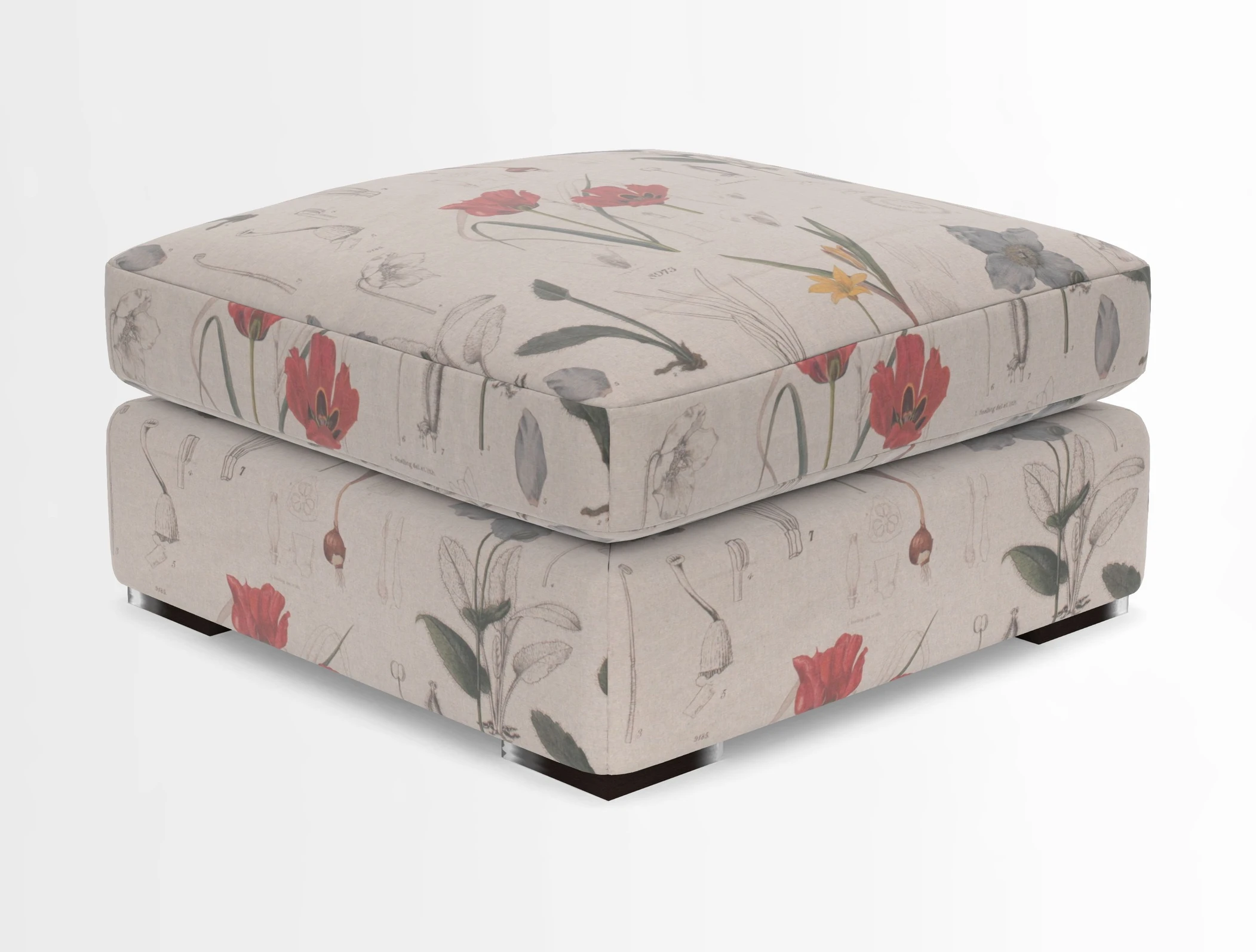 Stockbridge Combi Footstool in Two Tone Plain Biscuit