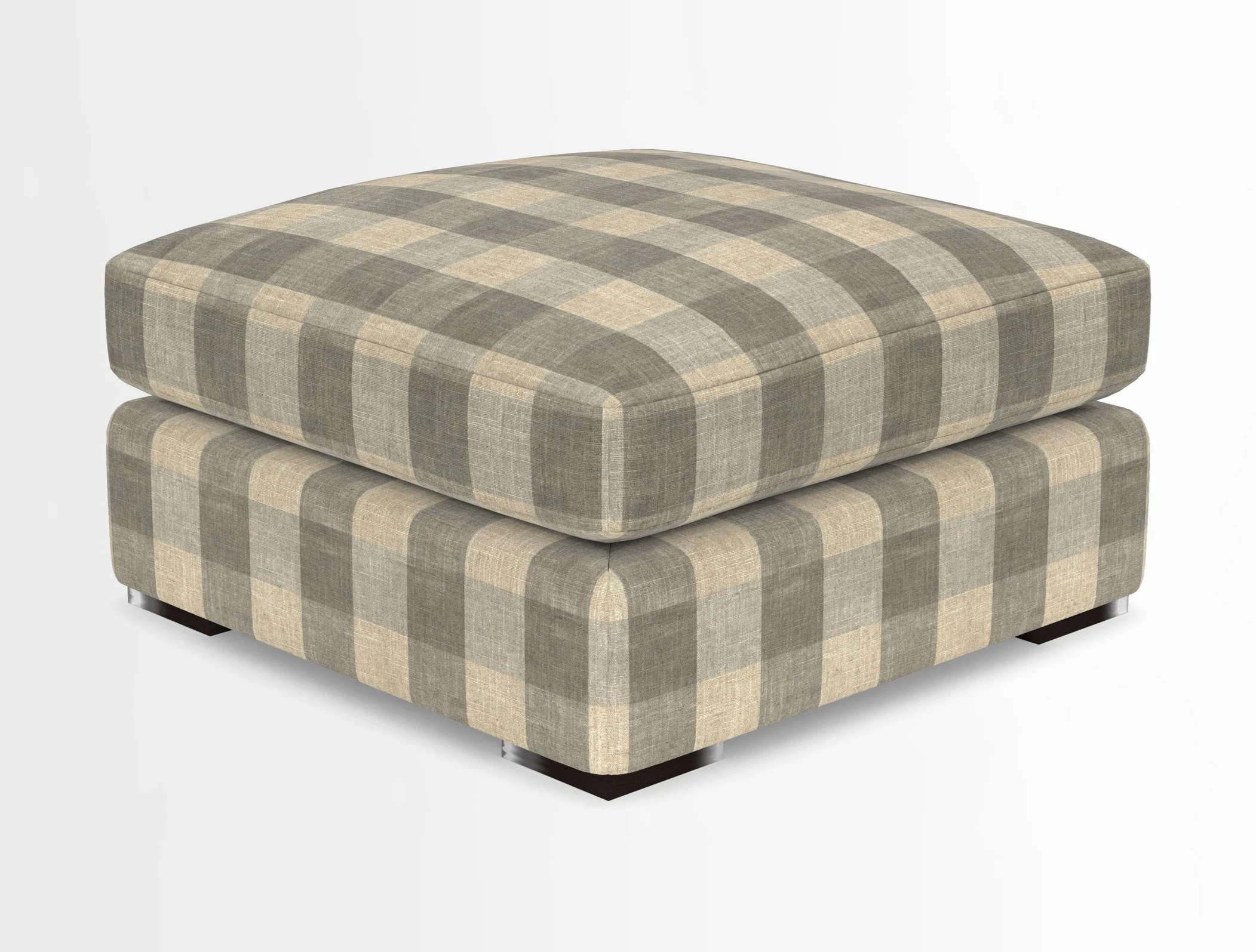 Stockbridge Combi Footstool in Two Tone Plain Biscuit