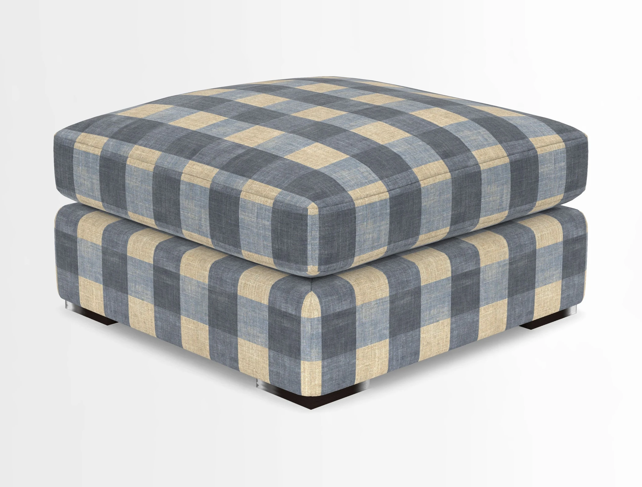 Stockbridge Combi Footstool in Two Tone Plain Biscuit