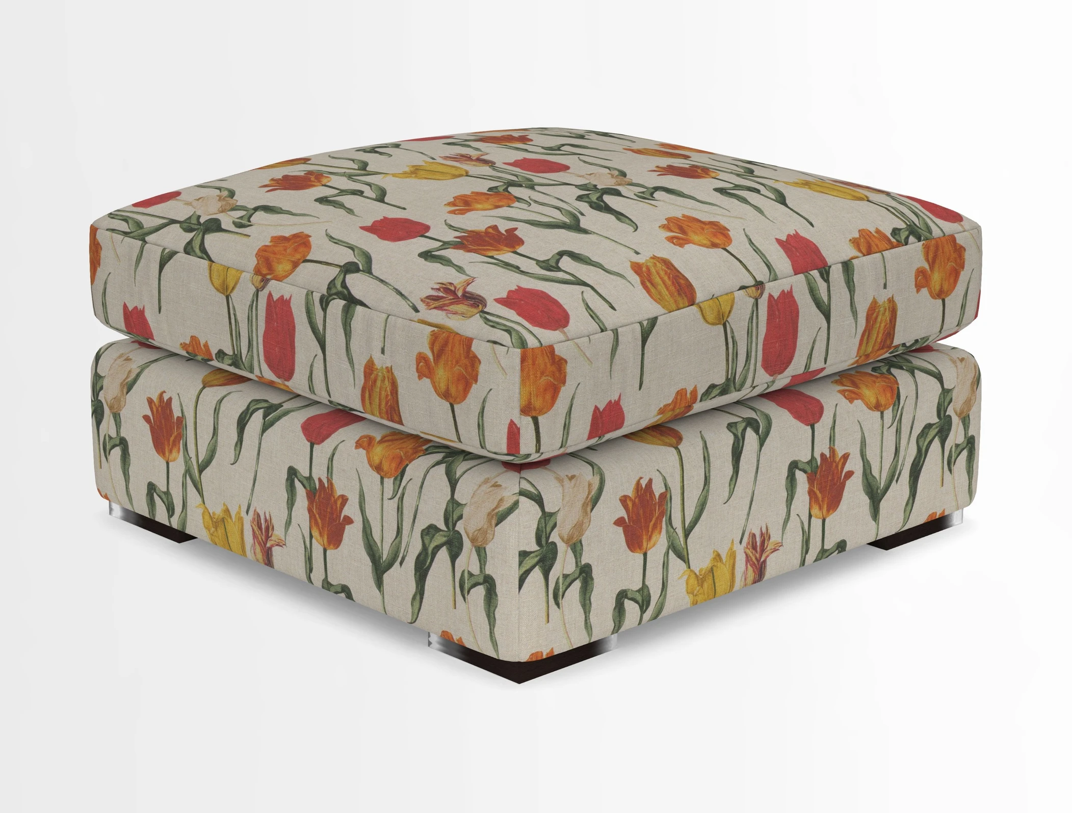 Stockbridge Combi Footstool in Two Tone Plain Biscuit