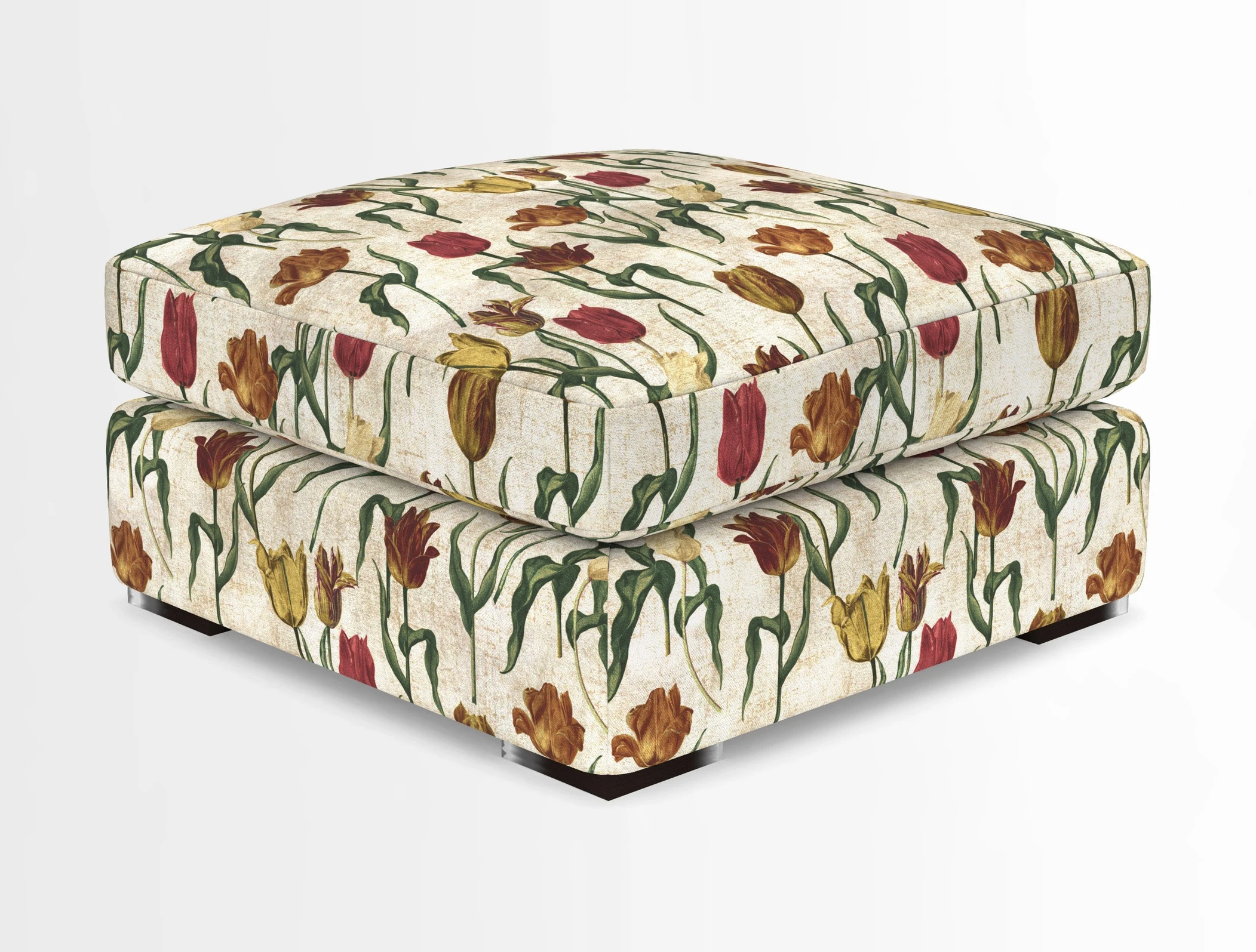 Stockbridge Combi Footstool in Two Tone Plain Biscuit