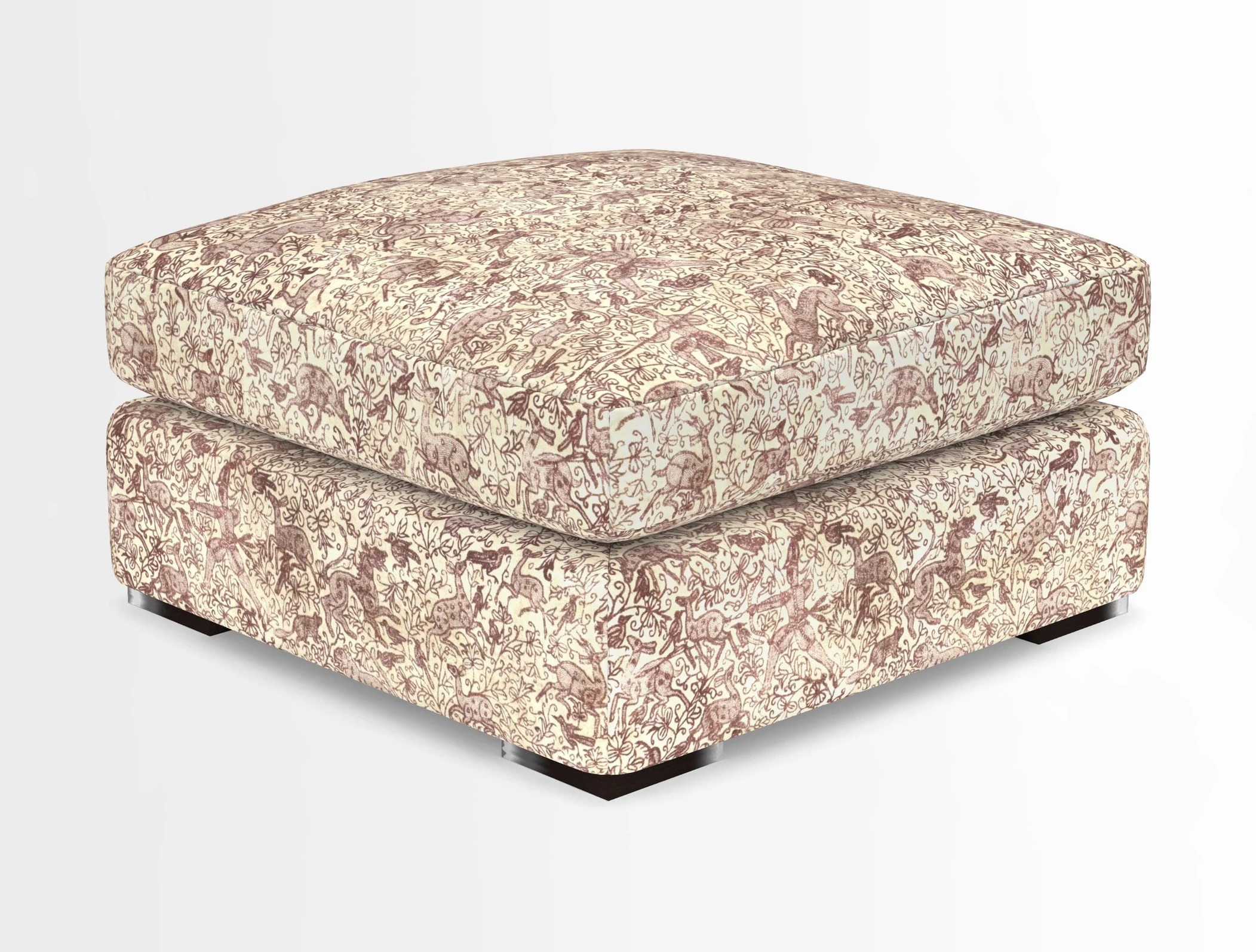 Stockbridge Combi Footstool in Two Tone Plain Biscuit