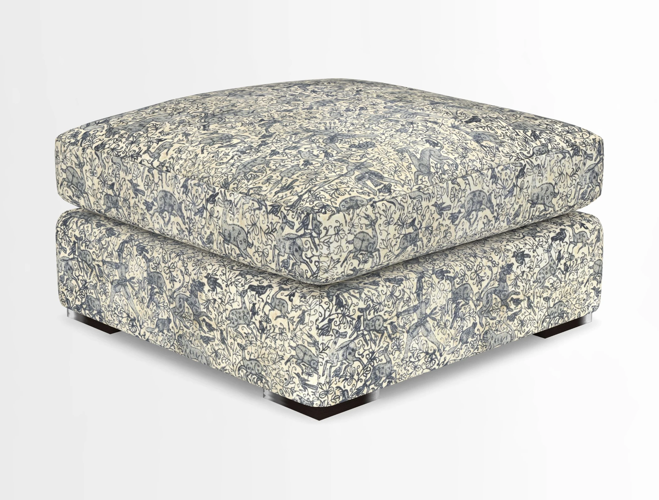 Stockbridge Combi Footstool in Two Tone Plain Biscuit