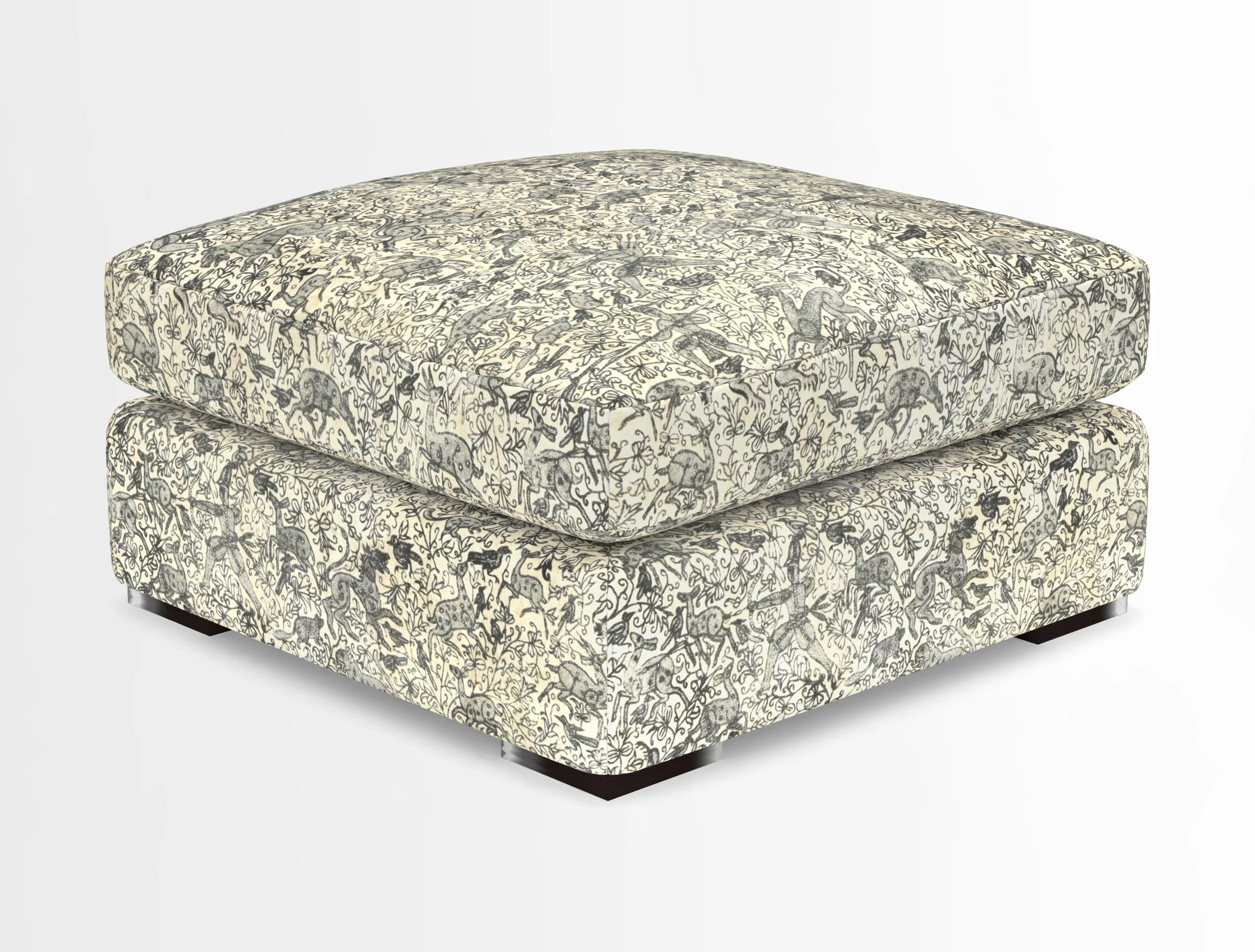 Stockbridge Combi Footstool in Two Tone Plain Biscuit