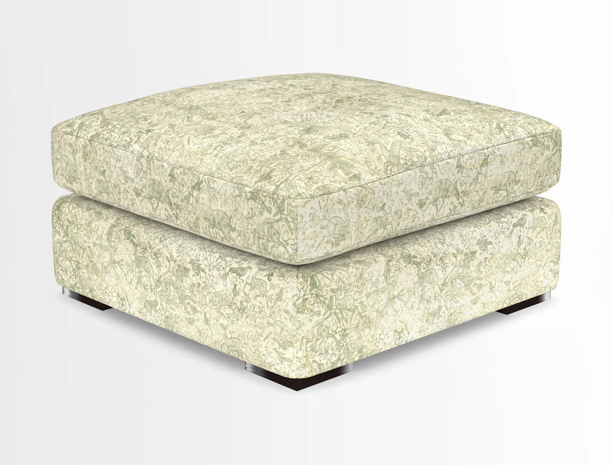 Stockbridge Combi Footstool in Two Tone Plain Biscuit