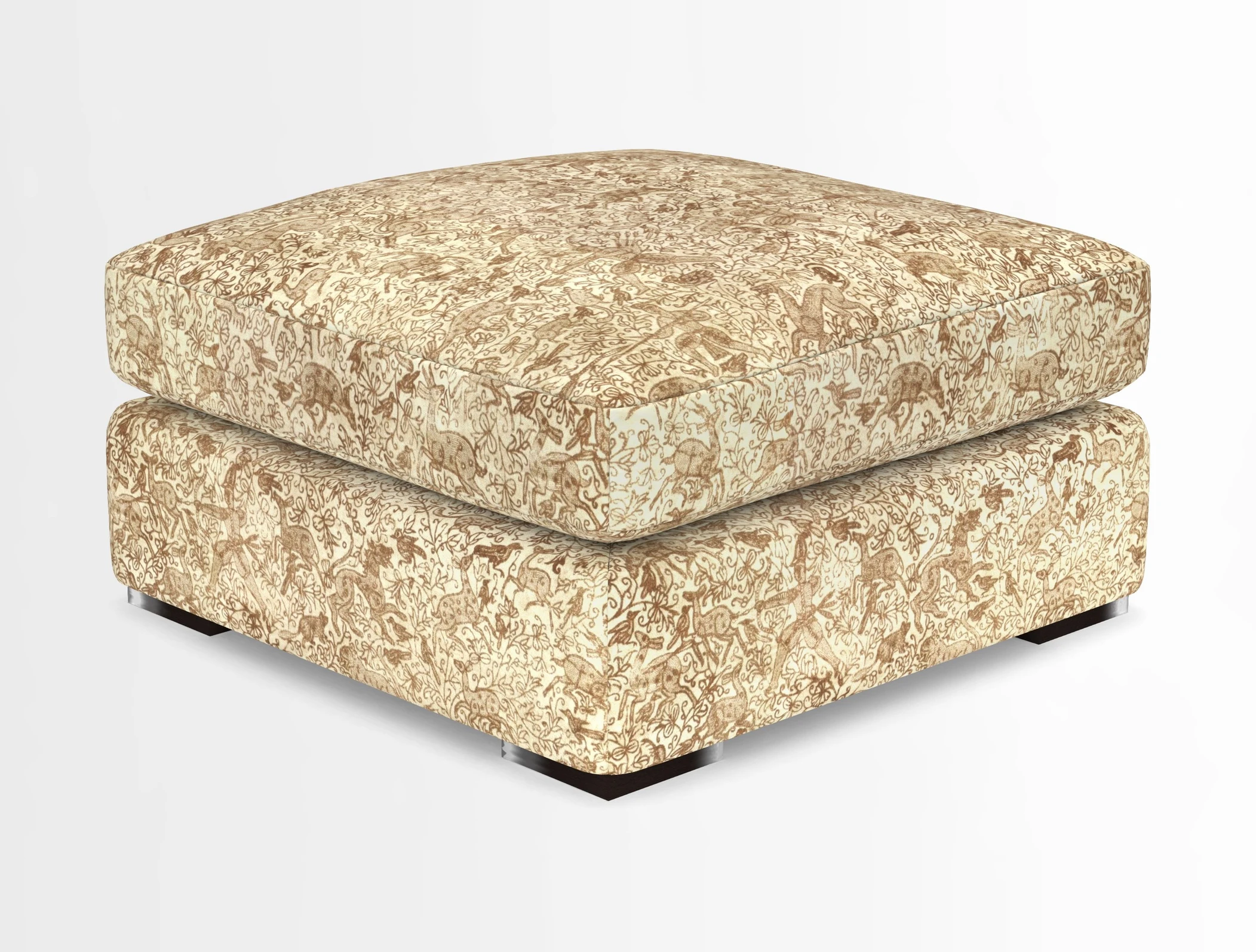 Stockbridge Combi Footstool in Two Tone Plain Biscuit