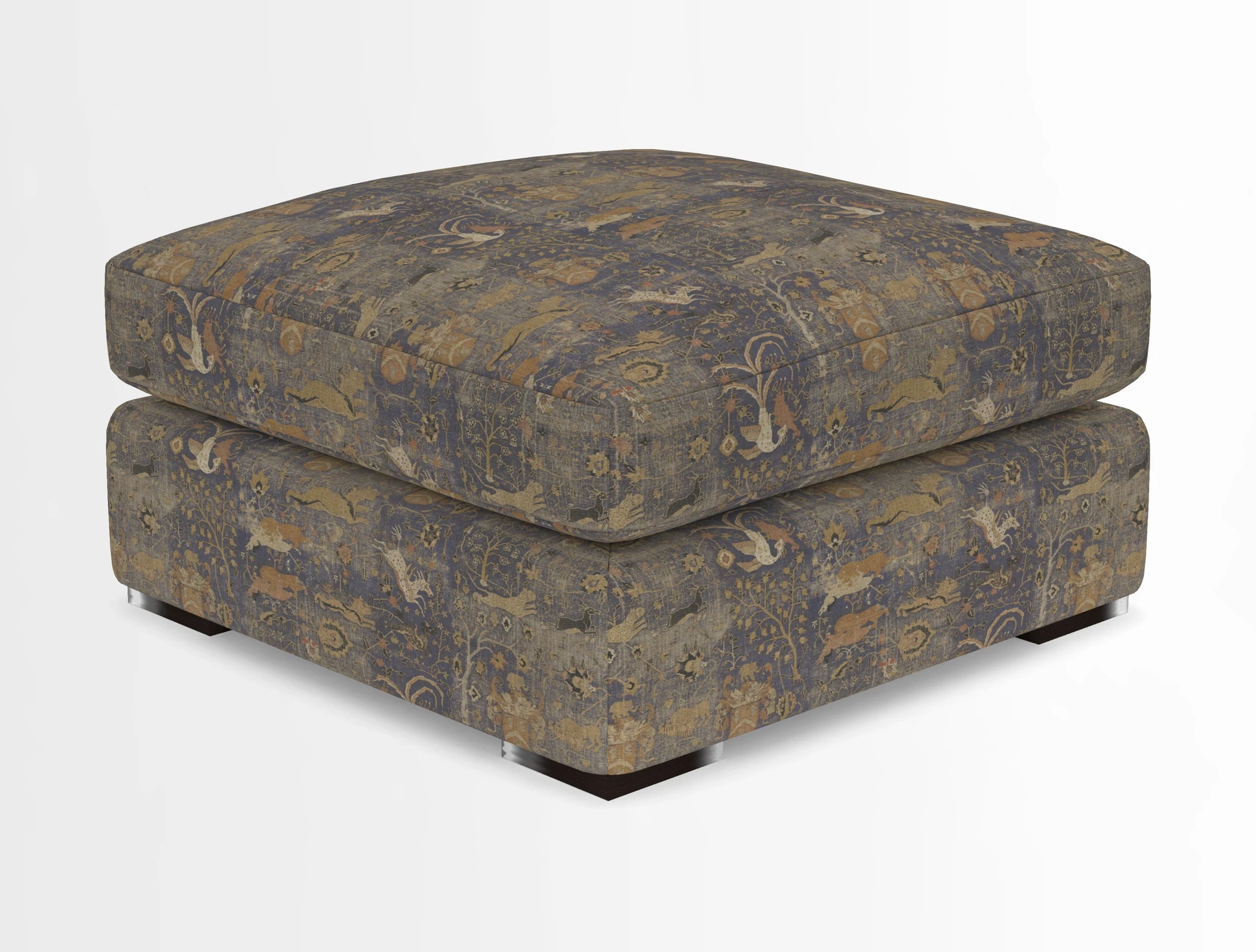 Stockbridge Combi Footstool in Two Tone Plain Biscuit