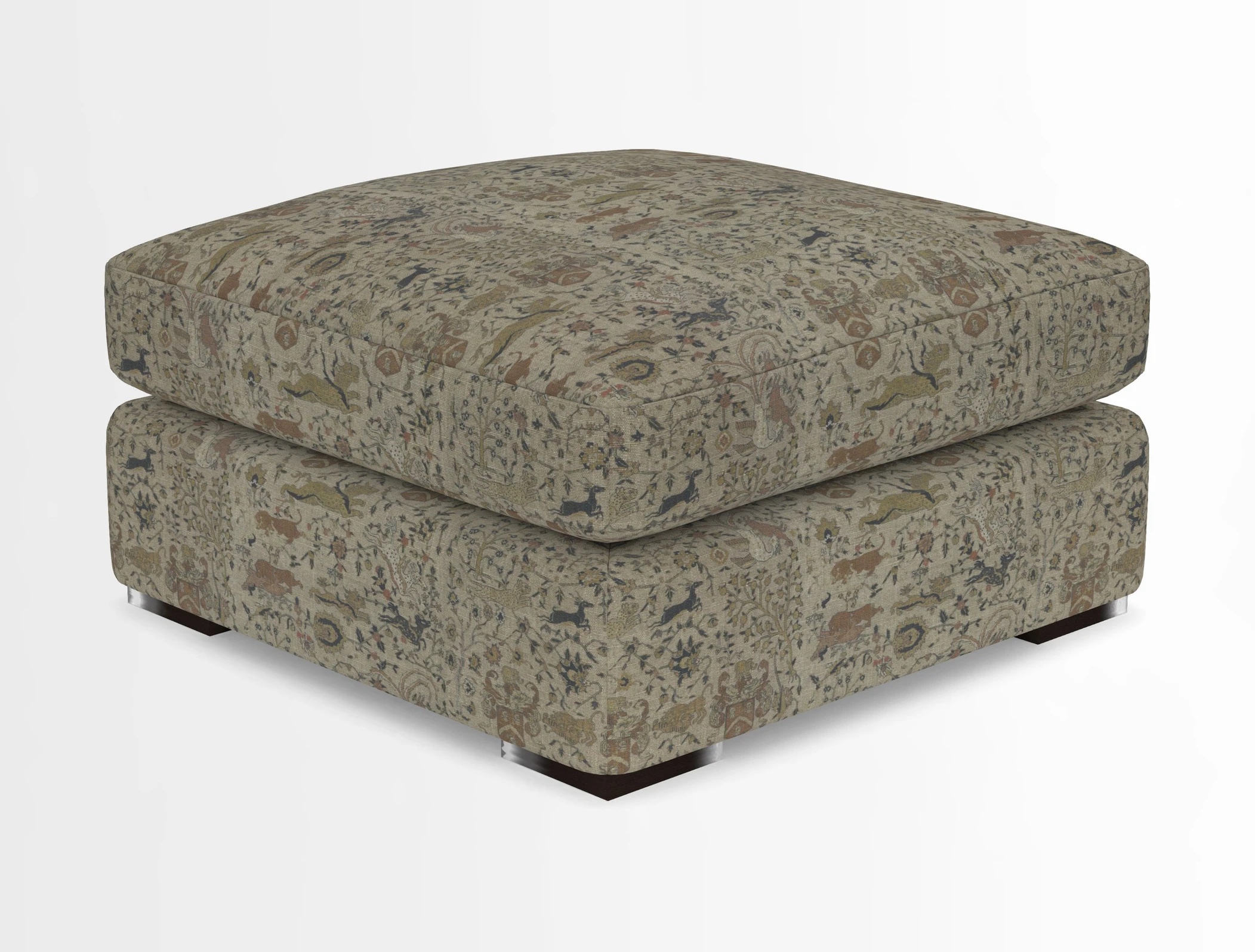 Stockbridge Combi Footstool in Two Tone Plain Biscuit