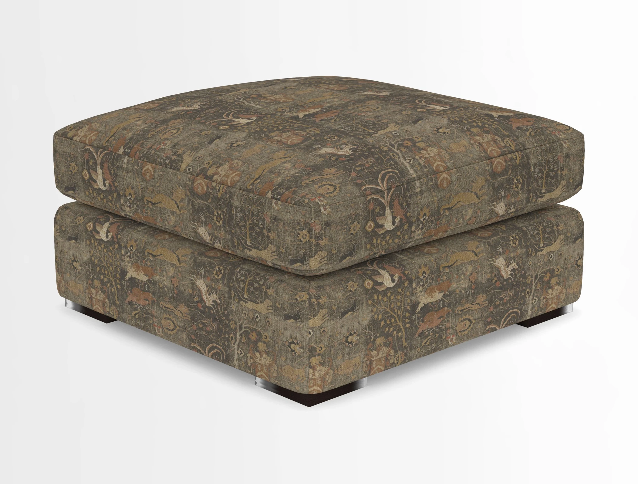 Stockbridge Combi Footstool in Two Tone Plain Biscuit