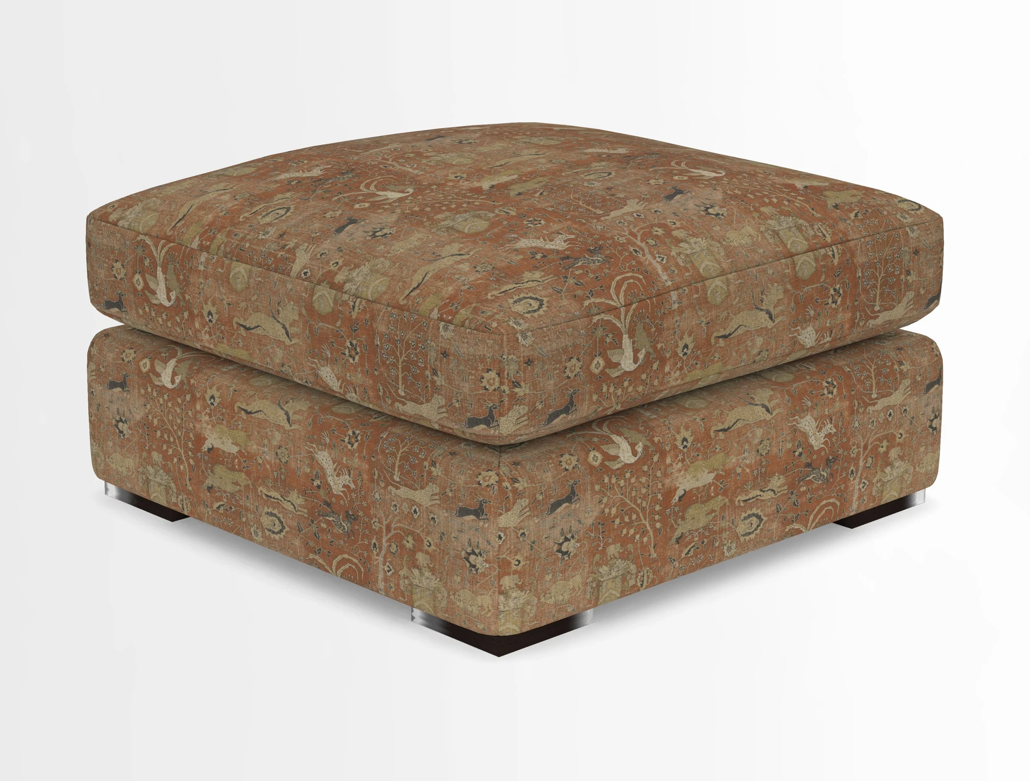 Stockbridge Combi Footstool in Two Tone Plain Biscuit