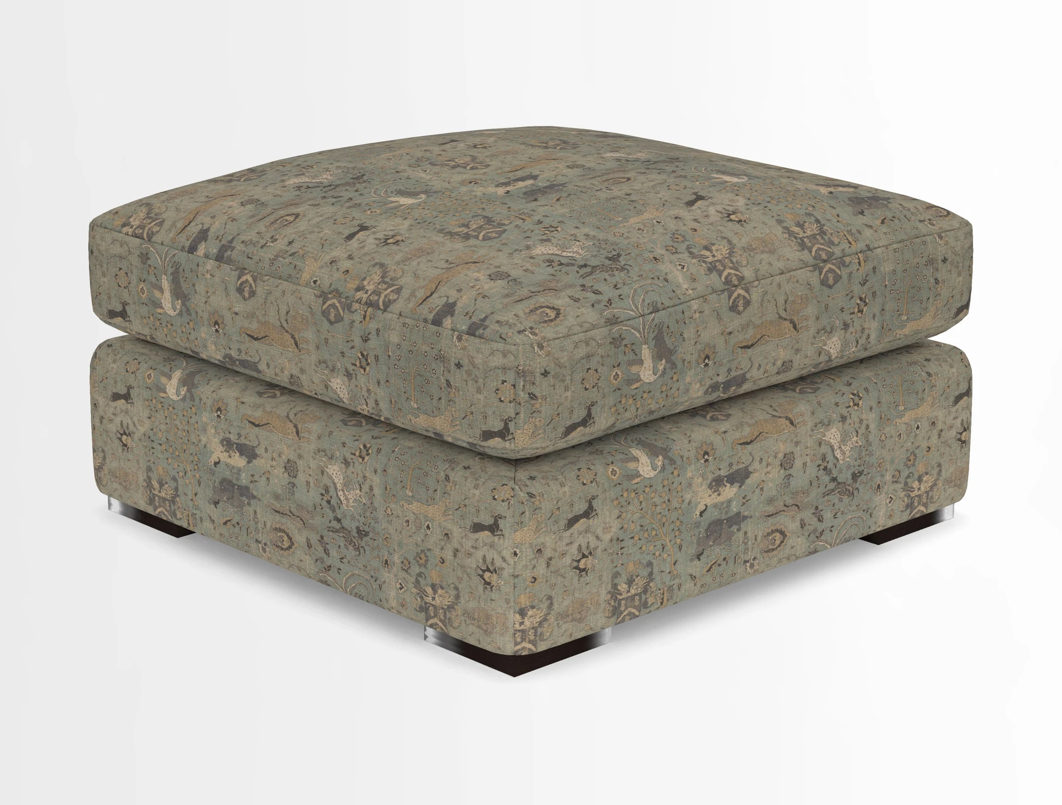 Stockbridge Combi Footstool in Two Tone Plain Biscuit