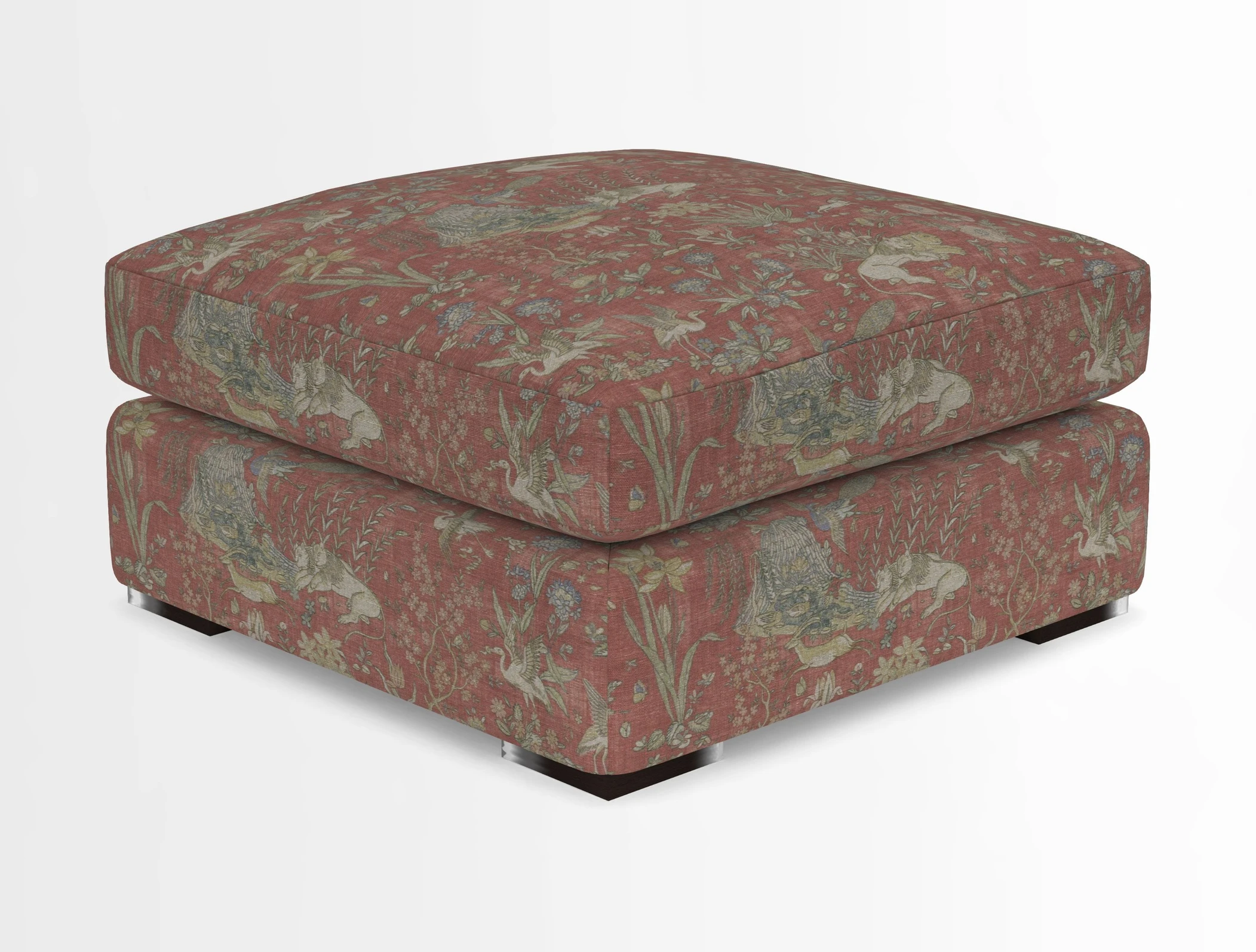 Stockbridge Combi Footstool in Two Tone Plain Biscuit