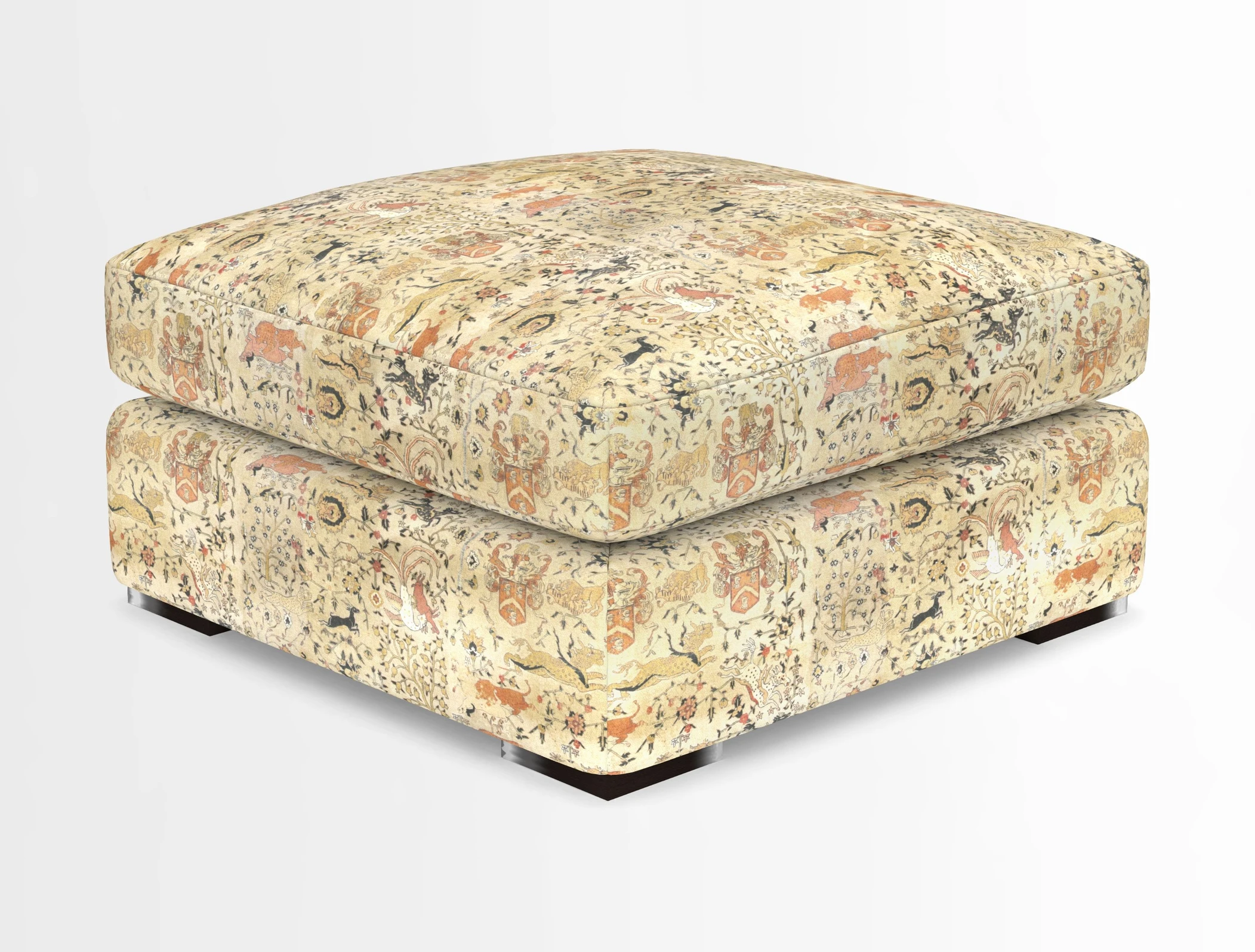 Stockbridge Combi Footstool in Two Tone Plain Biscuit