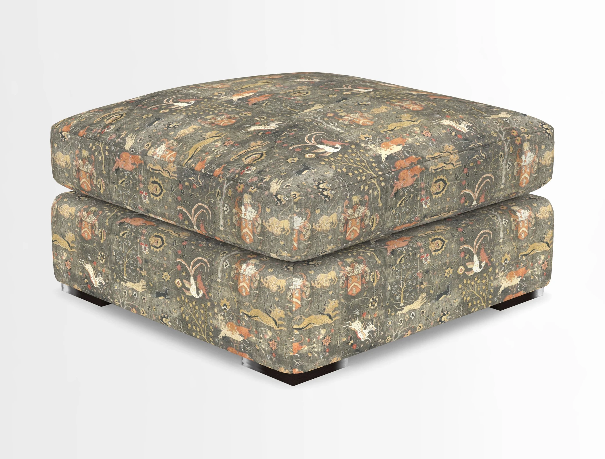 Stockbridge Combi Footstool in Two Tone Plain Biscuit