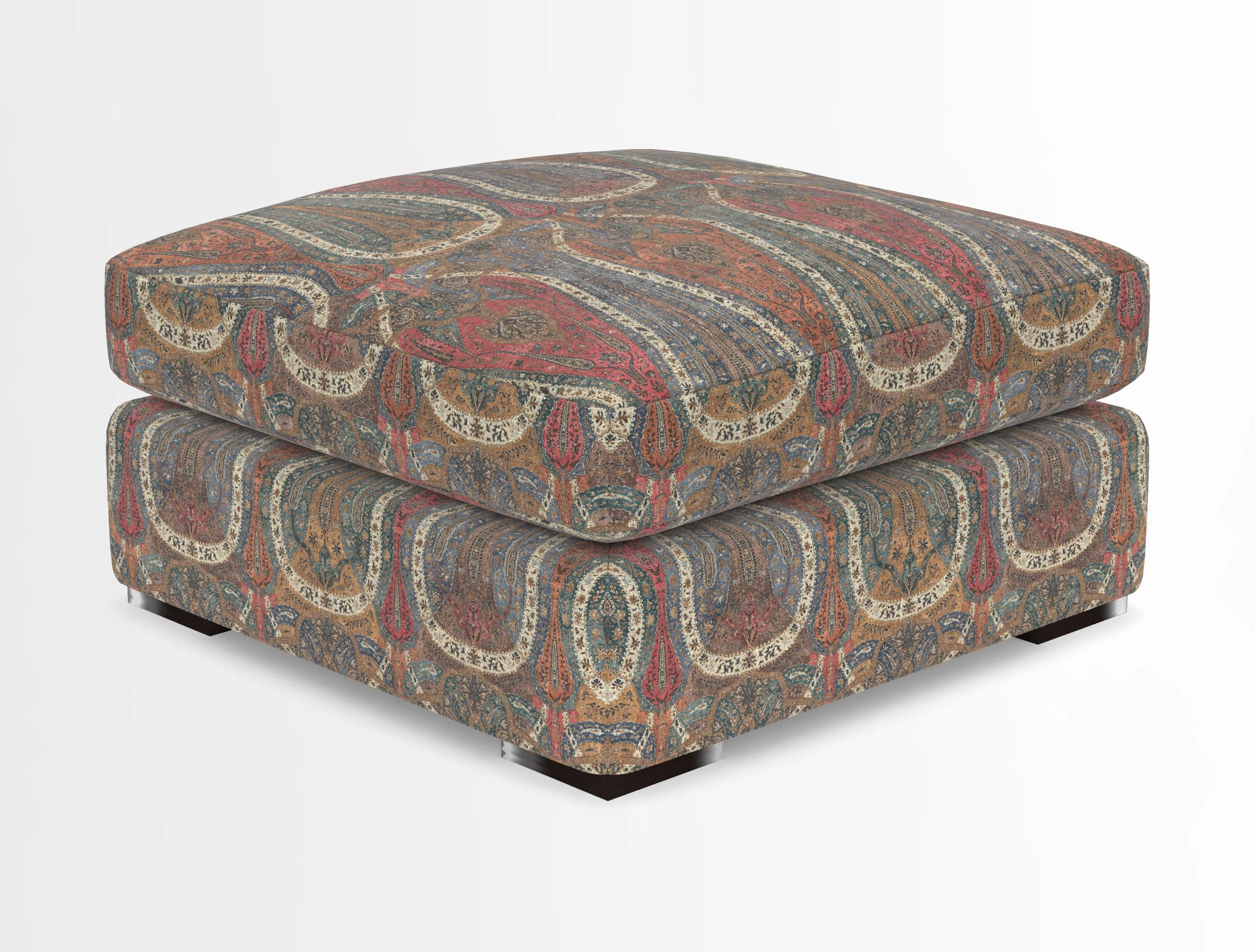 Stockbridge Combi Footstool in Two Tone Plain Biscuit